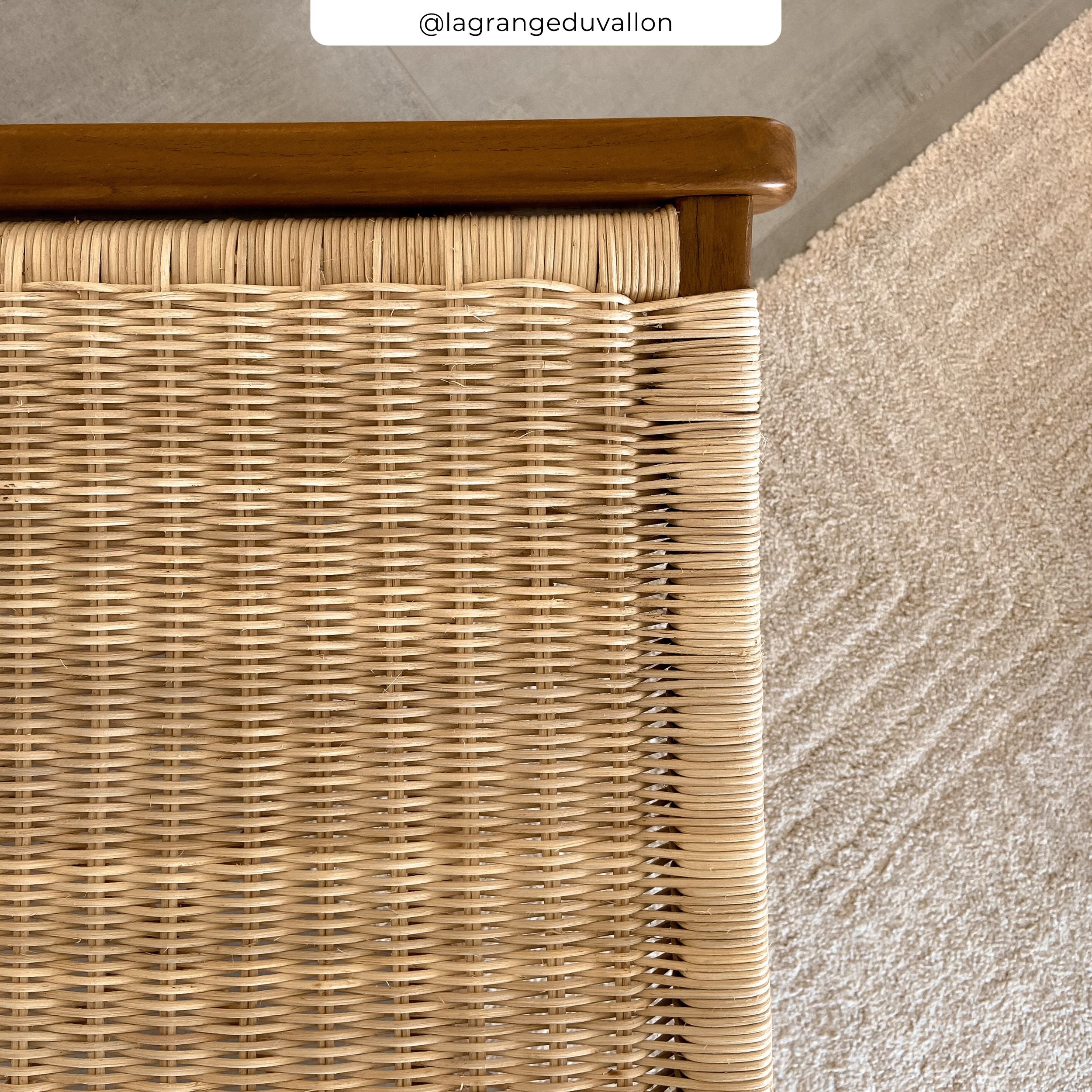 poltrona kilka in legno di teak e intrecciato in vimini rdv deco
