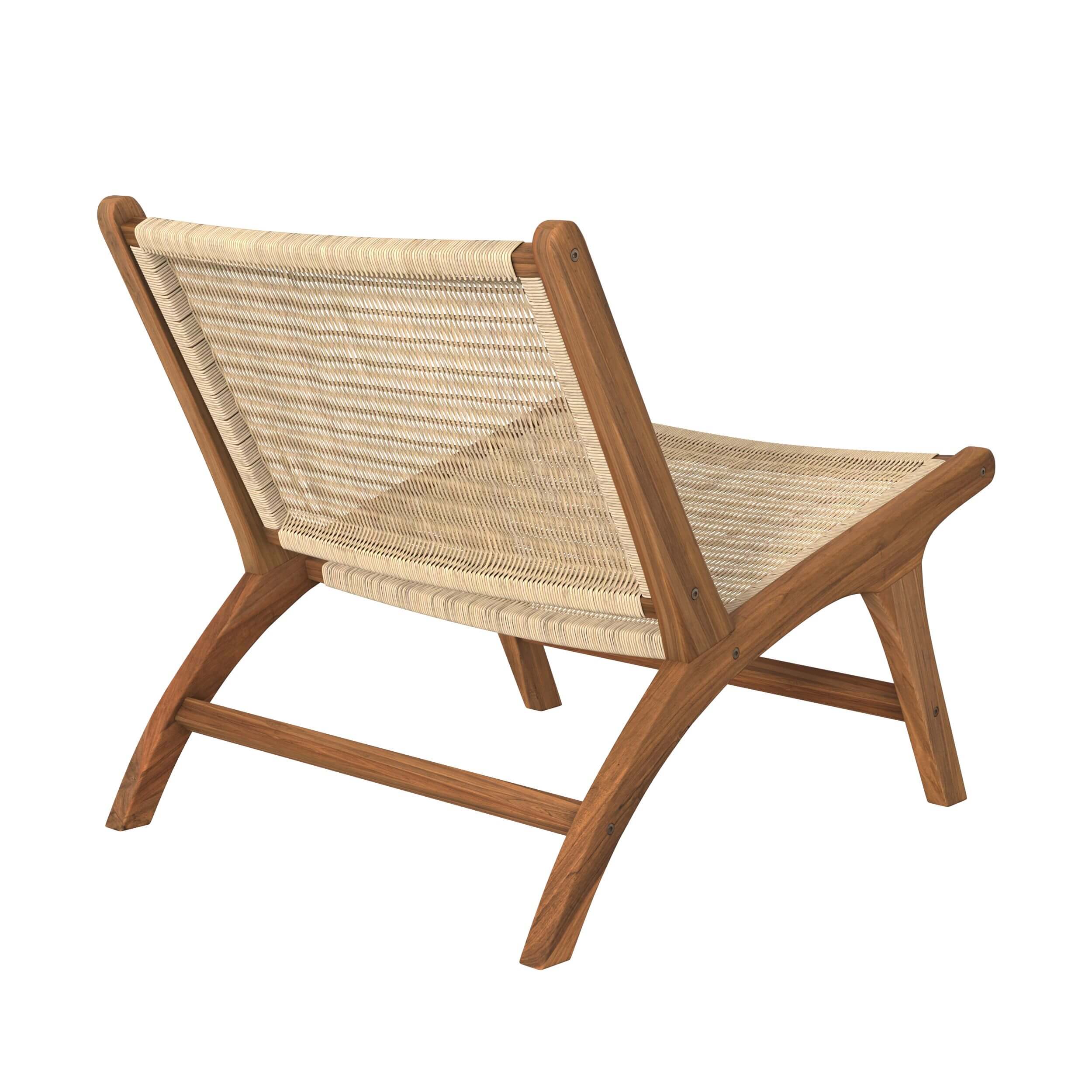 poltrona kilka in legno di teak e rattan naturale