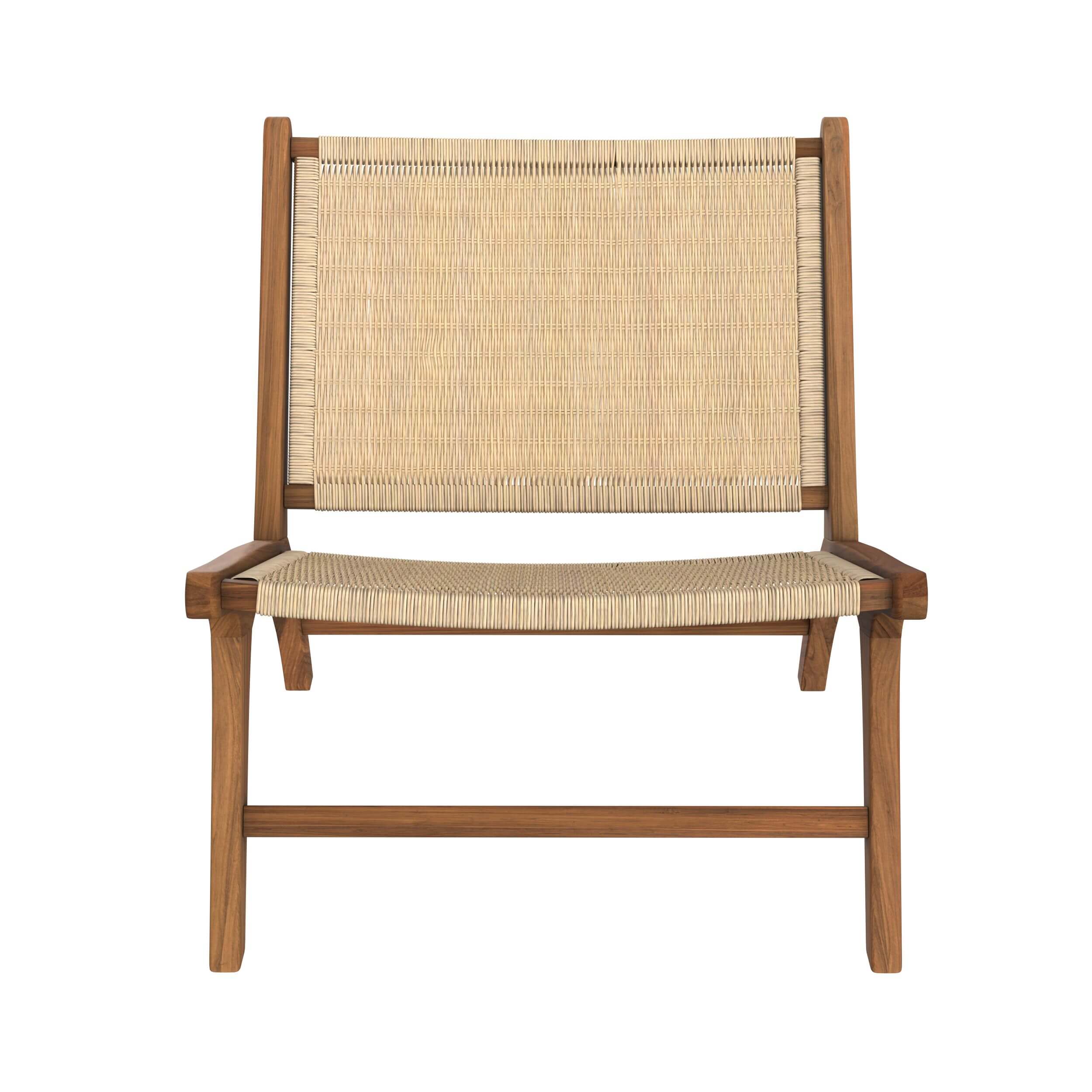 poltrona kilka in legno di teak e rattan naturale