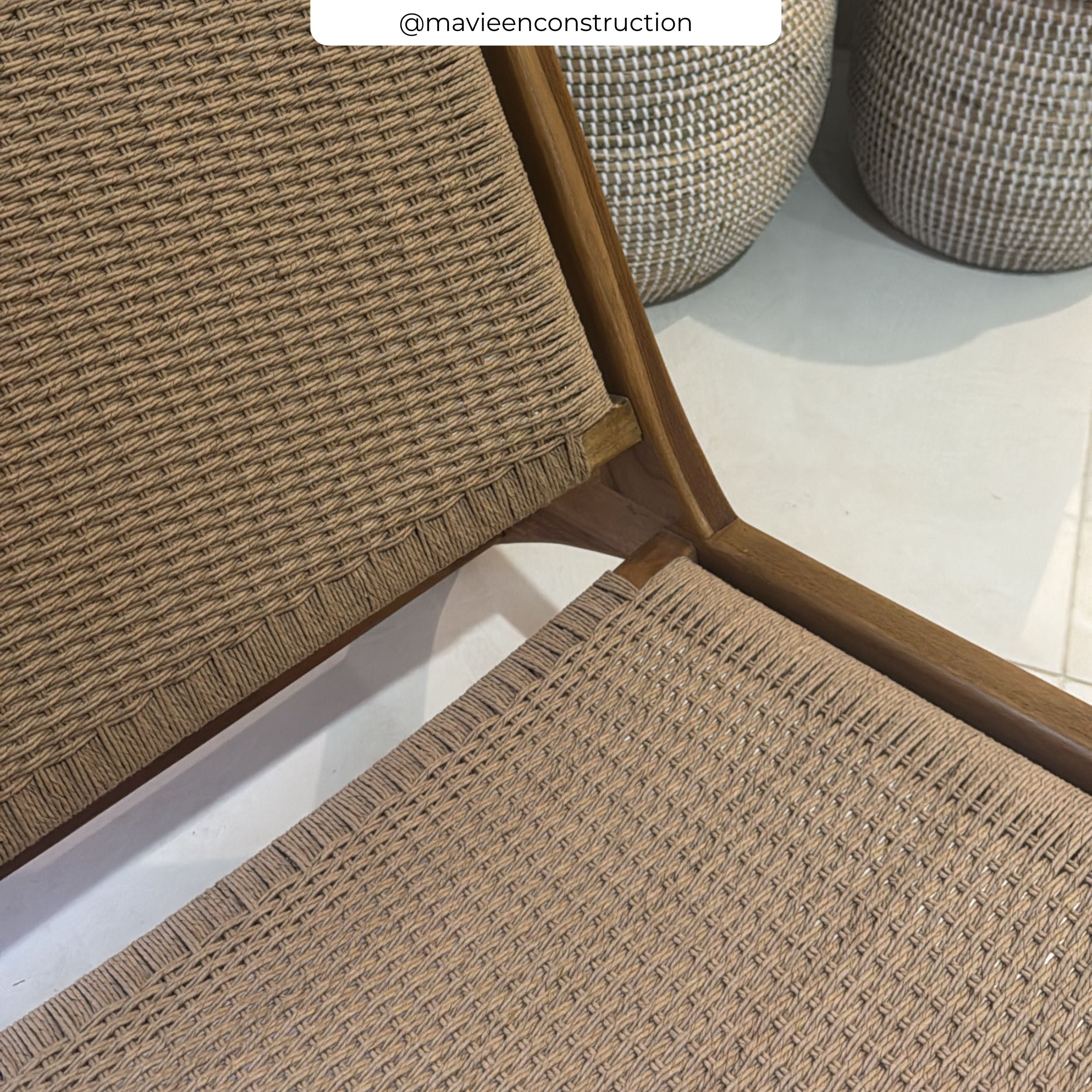 Fauteuil Kilka en teck et cordage en loom 2