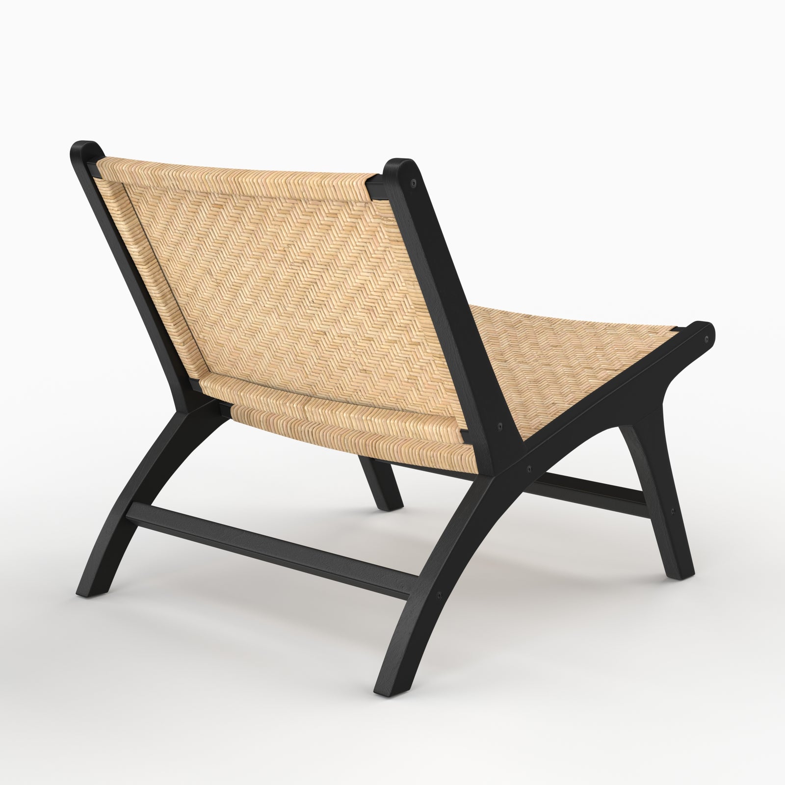 Fauteuil Kilka rotin chevron teck noir bois