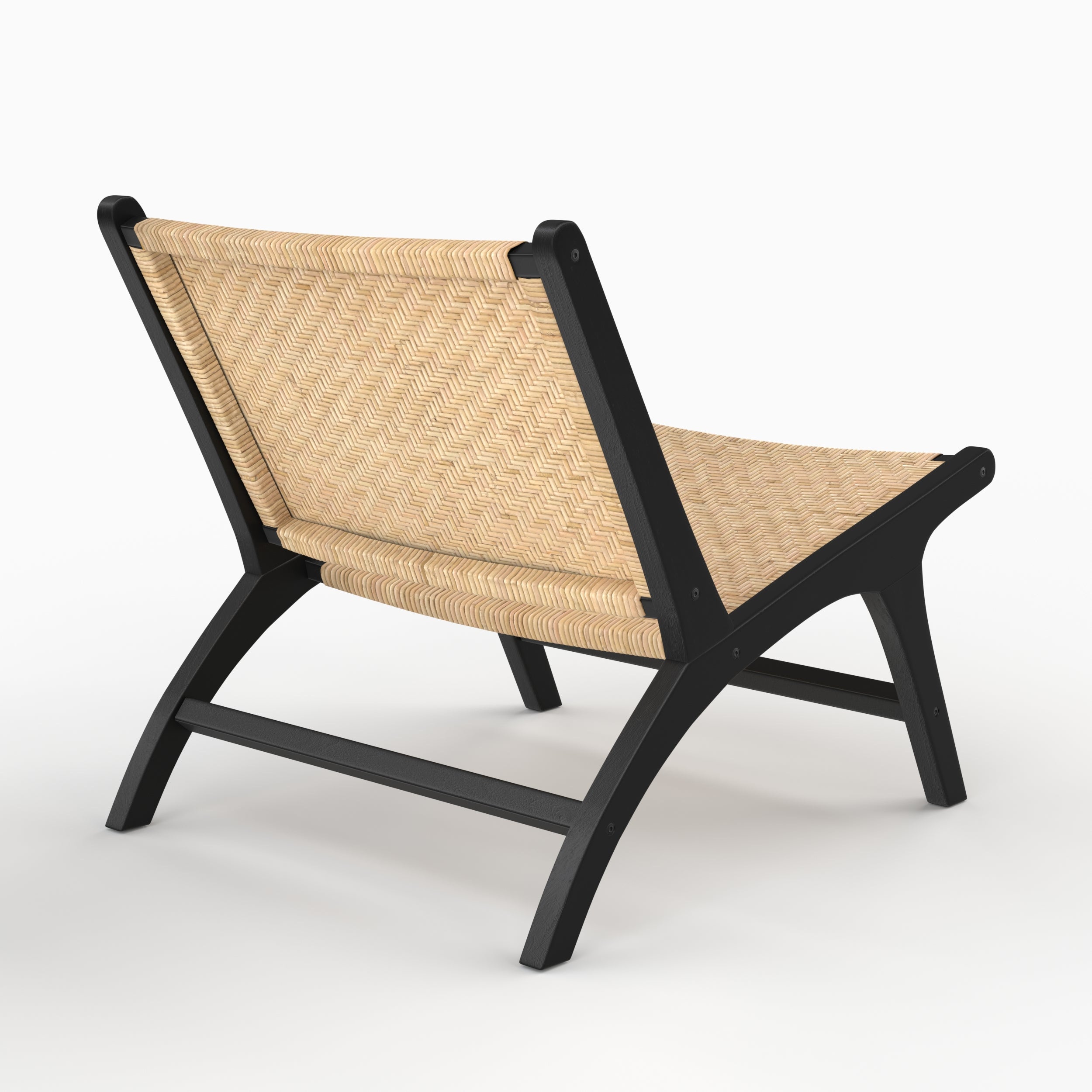 Fauteuil Kilka rotin chevron teck noir bois