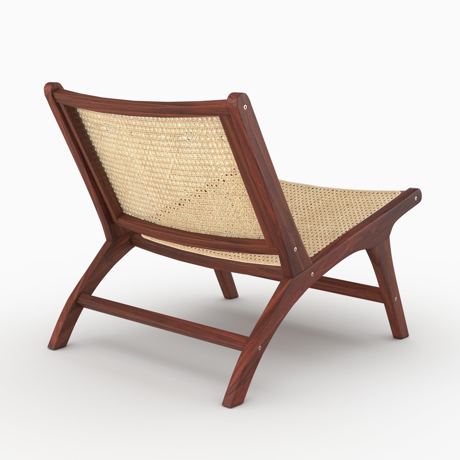 Fauteuil Kilka teck finition noyer cannage rotin