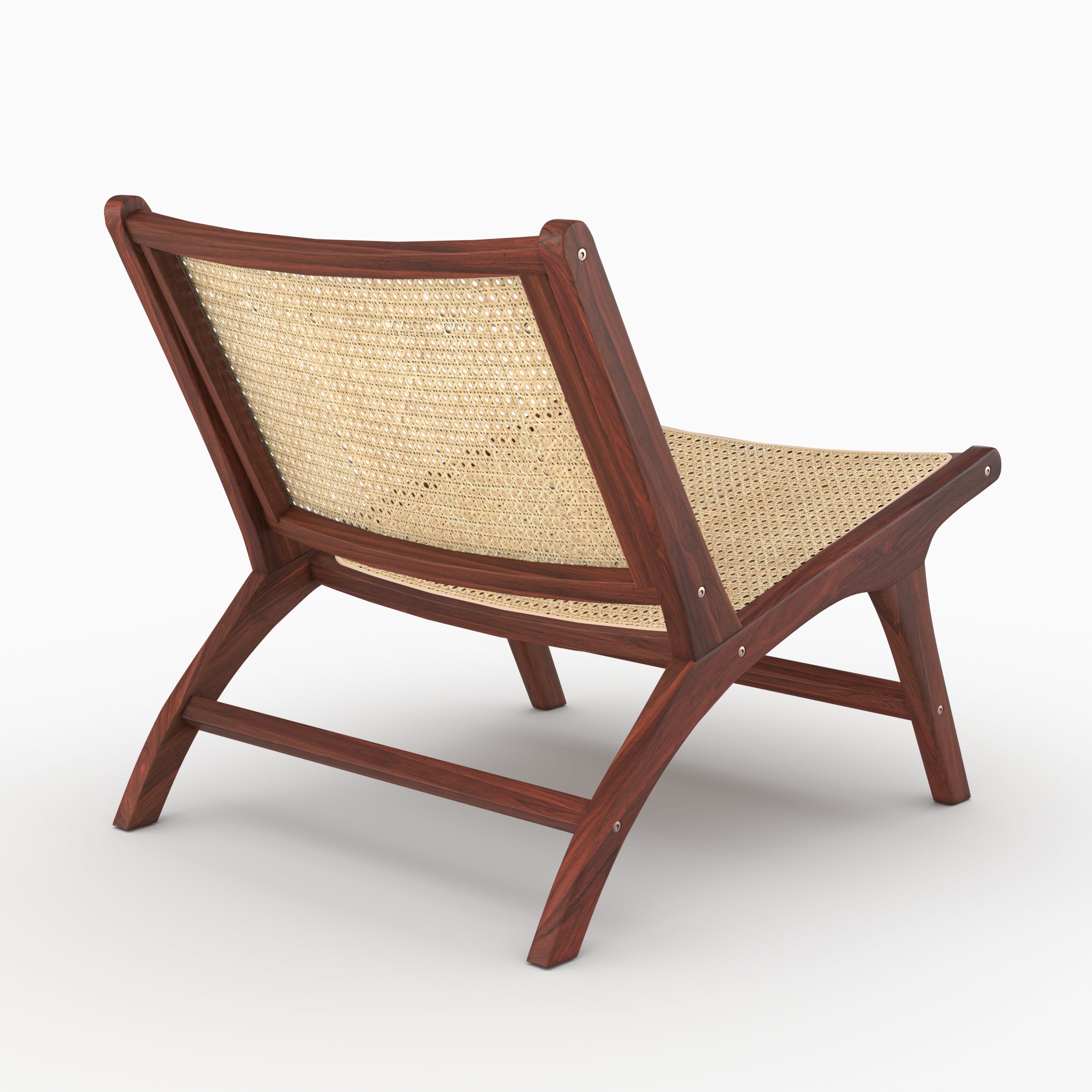 Fauteuil Kilka teck finition noyer cannage rotin
