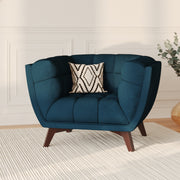 Fauteuil Mona en velours bleu