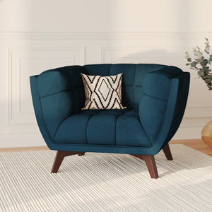Fauteuil Mona en velours bleu