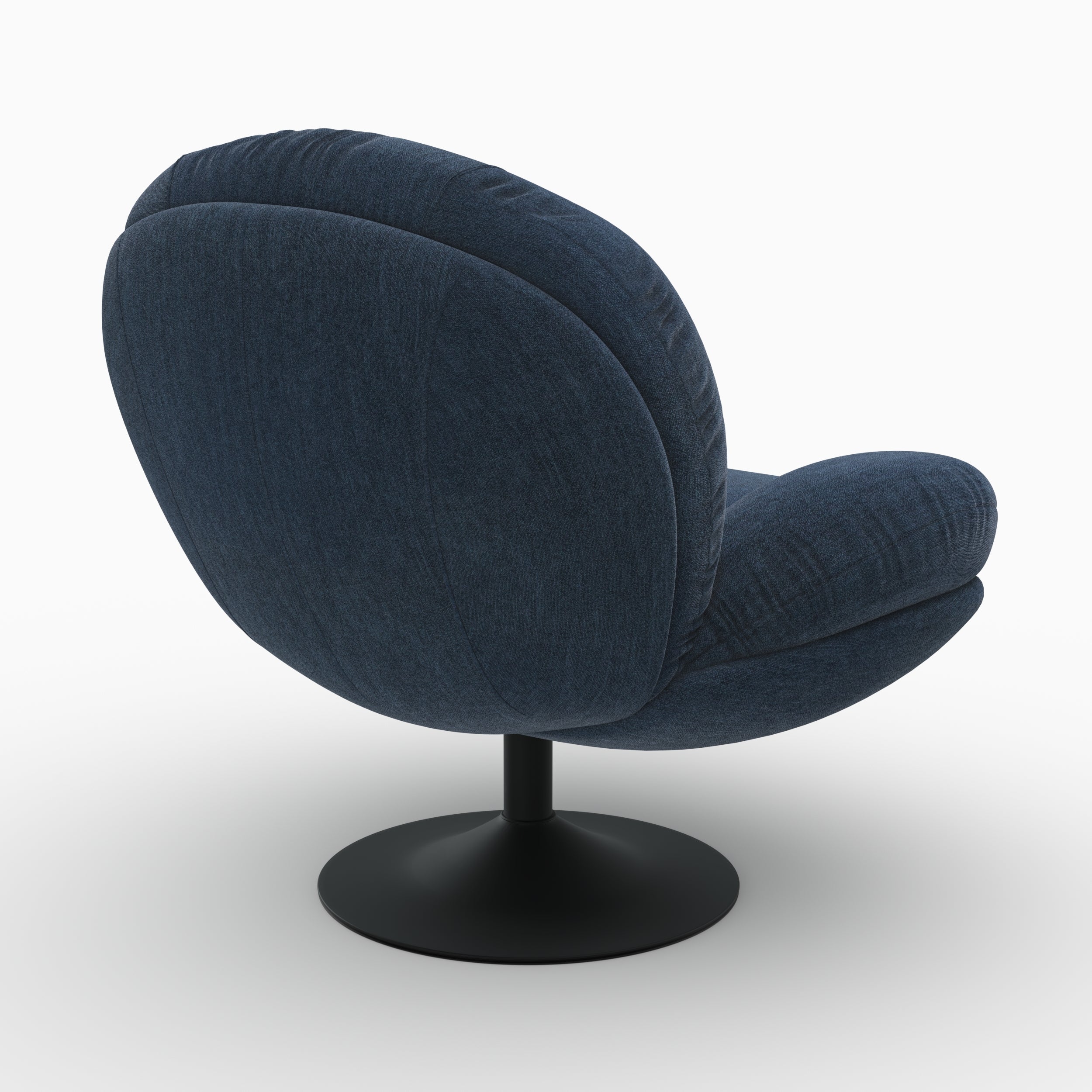 Fauteuil pivotant Ricci bleu foncé tissu velours