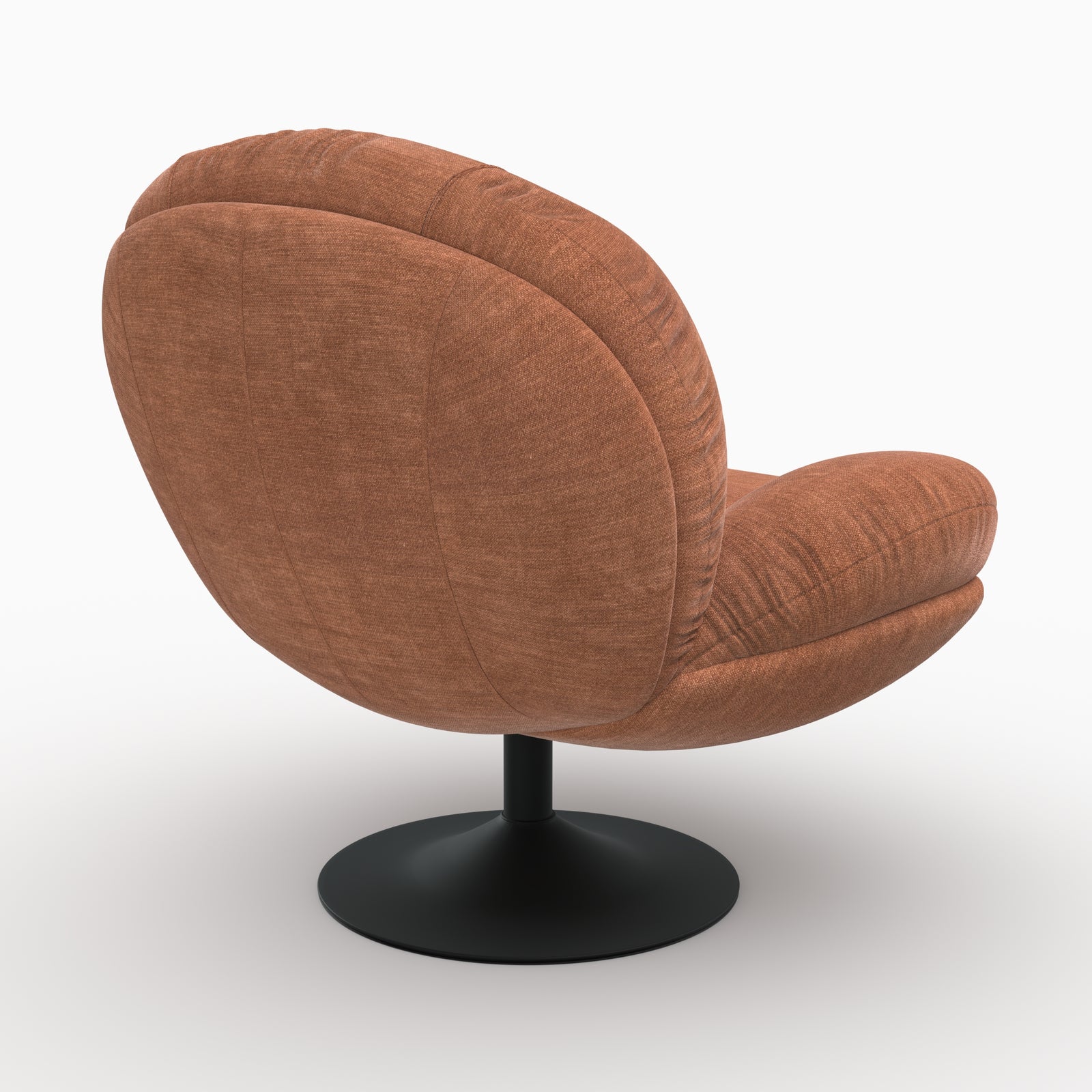Fauteuil pivotant Ricci velours marron tissu