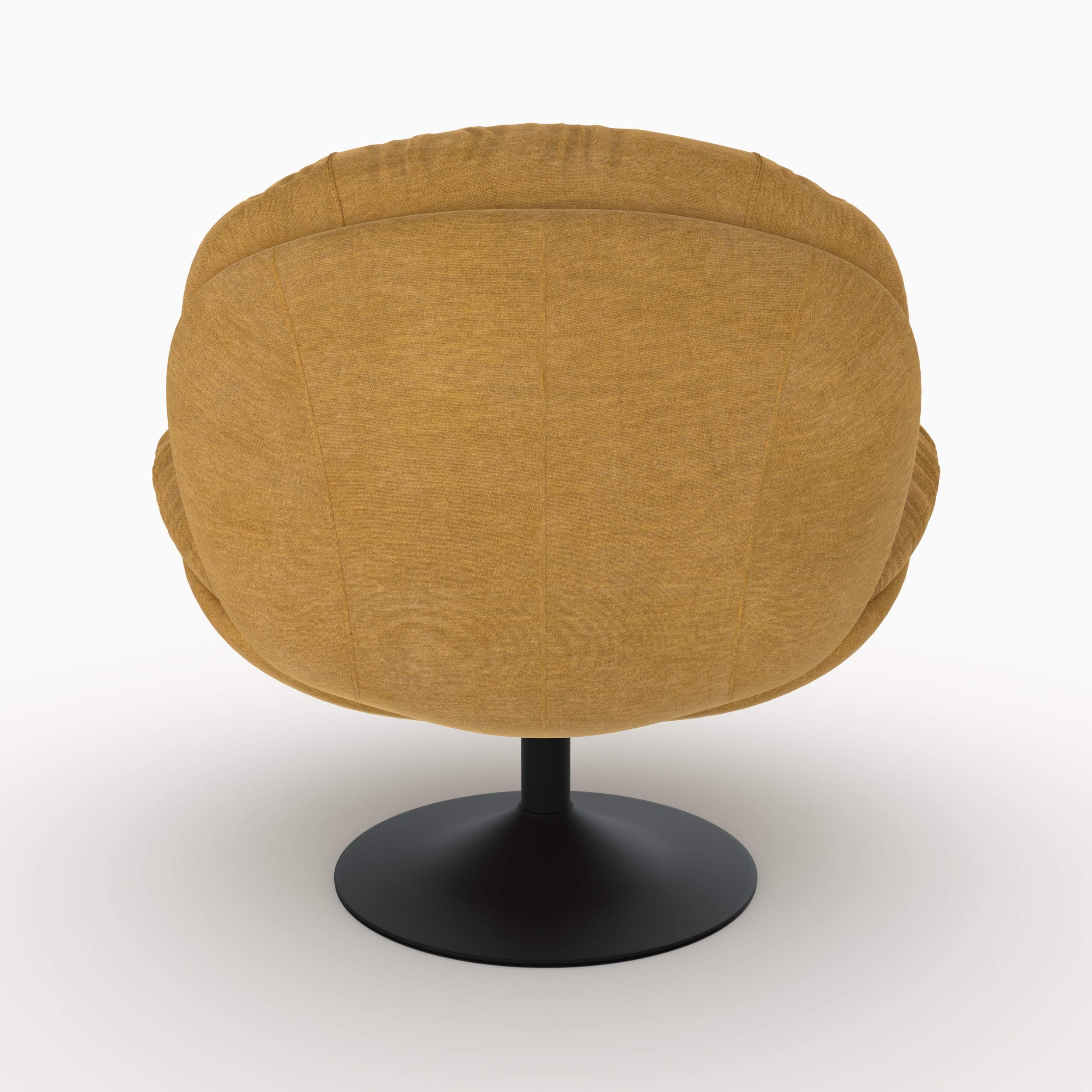 Fauteuil Ricci pivotant en tissu effet velours jaune moutarde