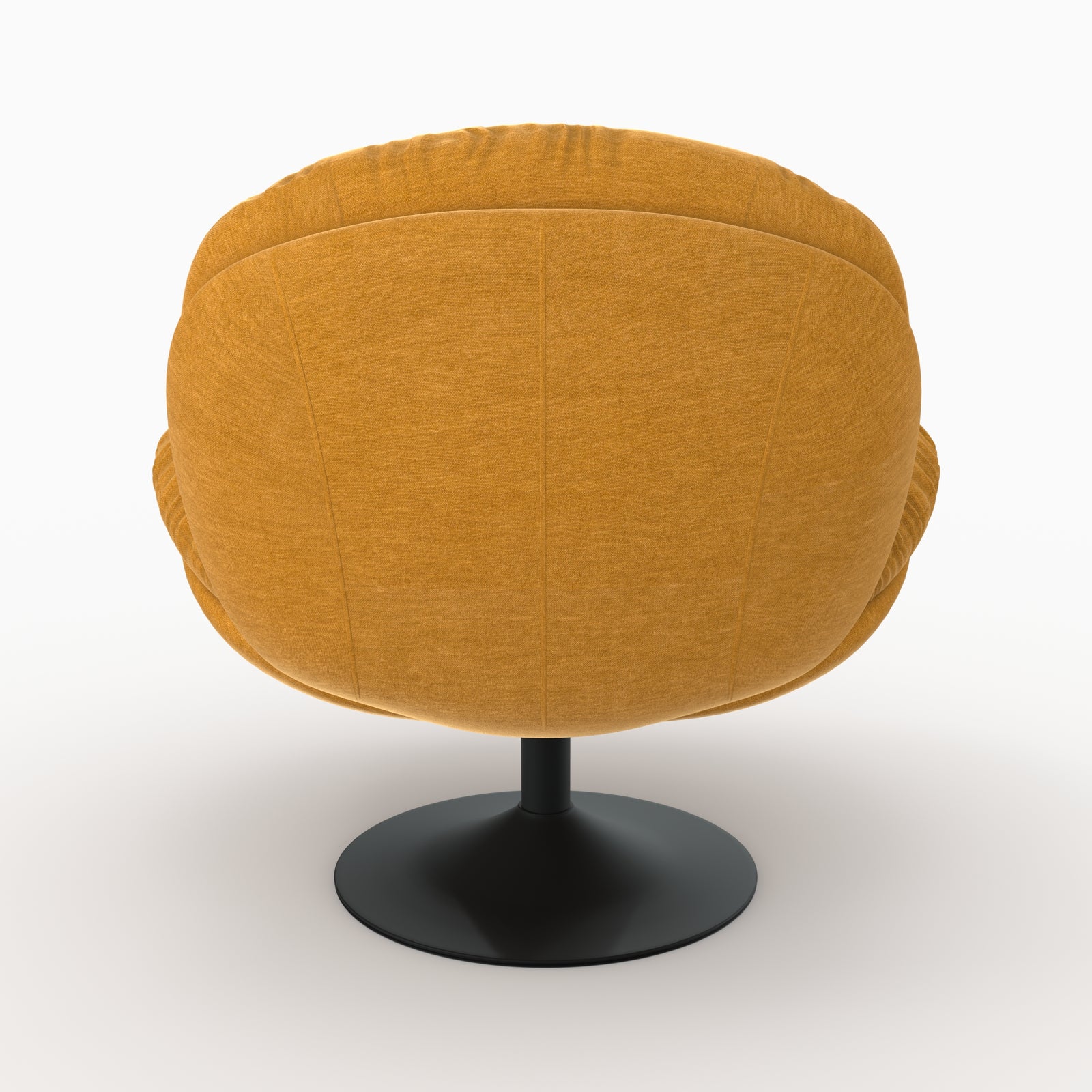 fauteuil ricci pivotant en tissu effet velours jaune moutarde
