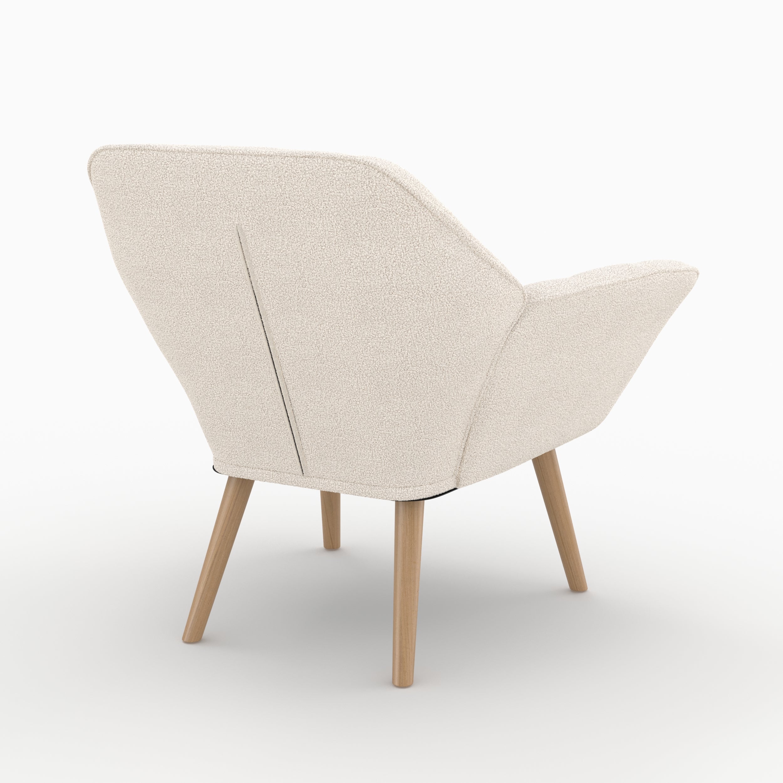poltrona simba in tessuto bouclé bianco rdv deco