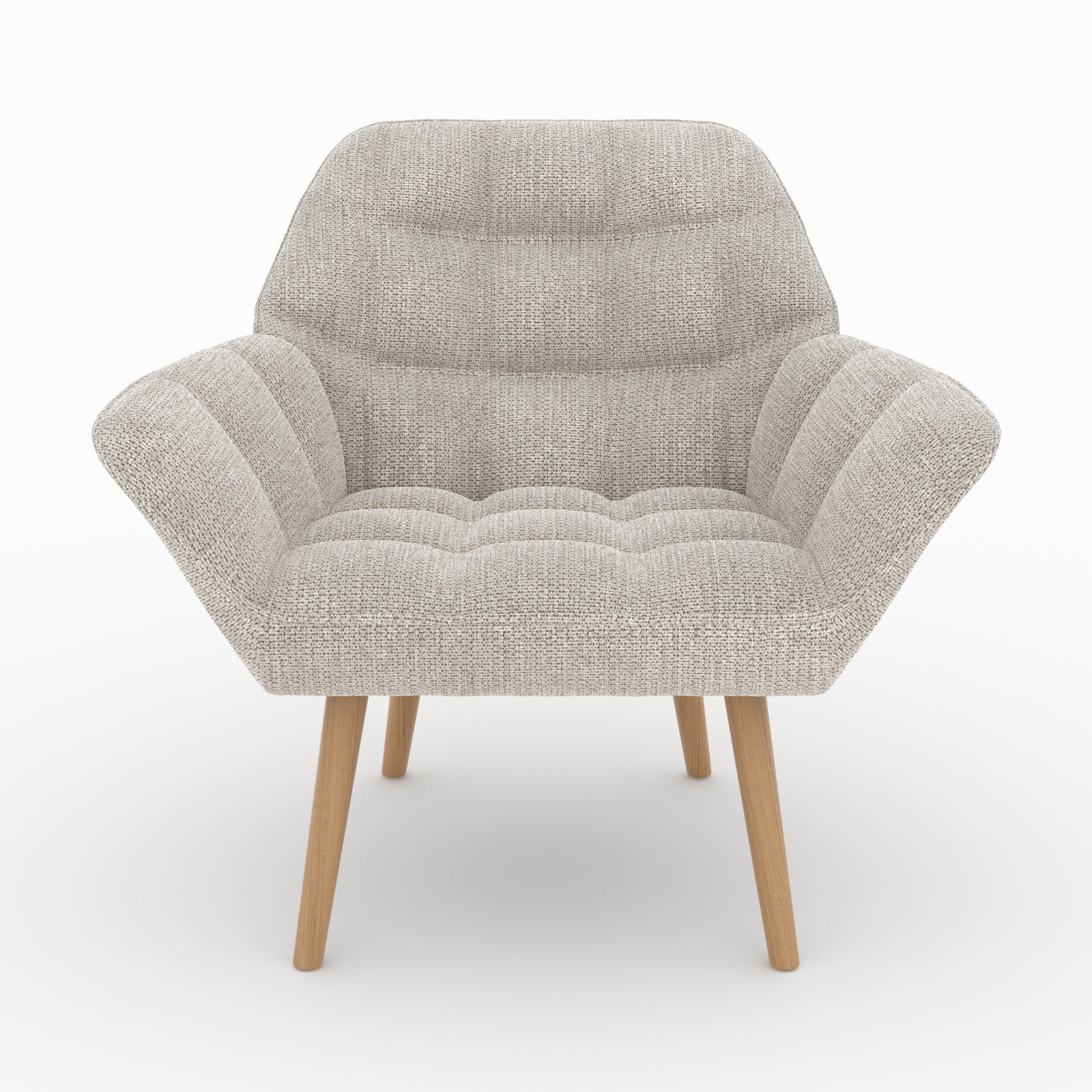 poltrona simba in tessuto grigio chiaro