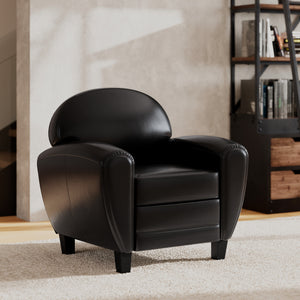 poltrona in similpelle nera club rdv deco
