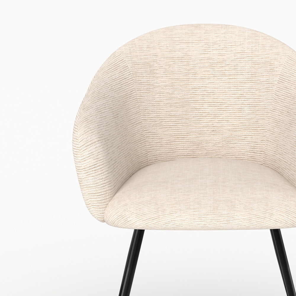 Fauteuil Socky confort tissu blanc texture