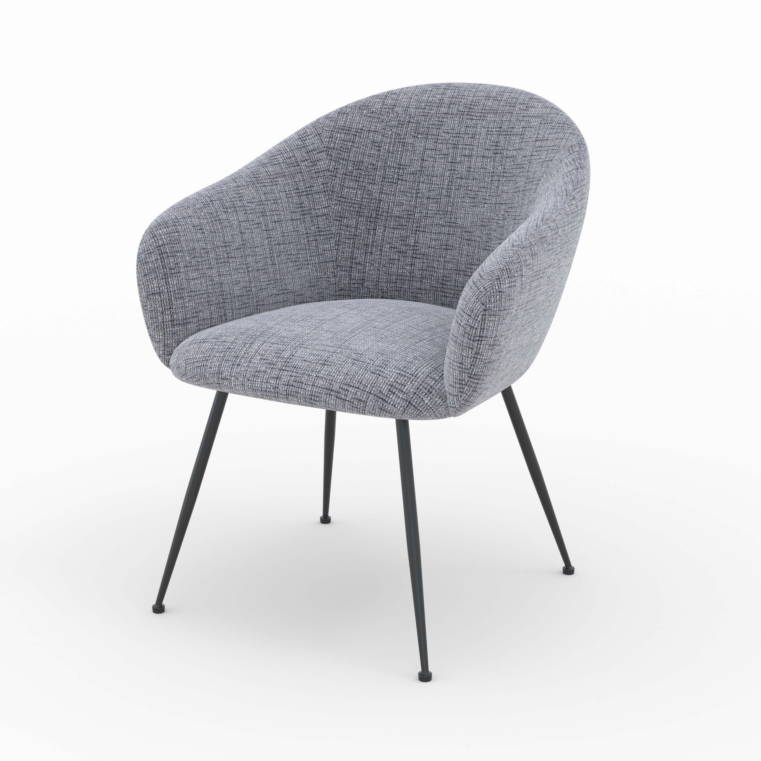poltrona socky in tessuto grigio cinese con gambe sottili nere