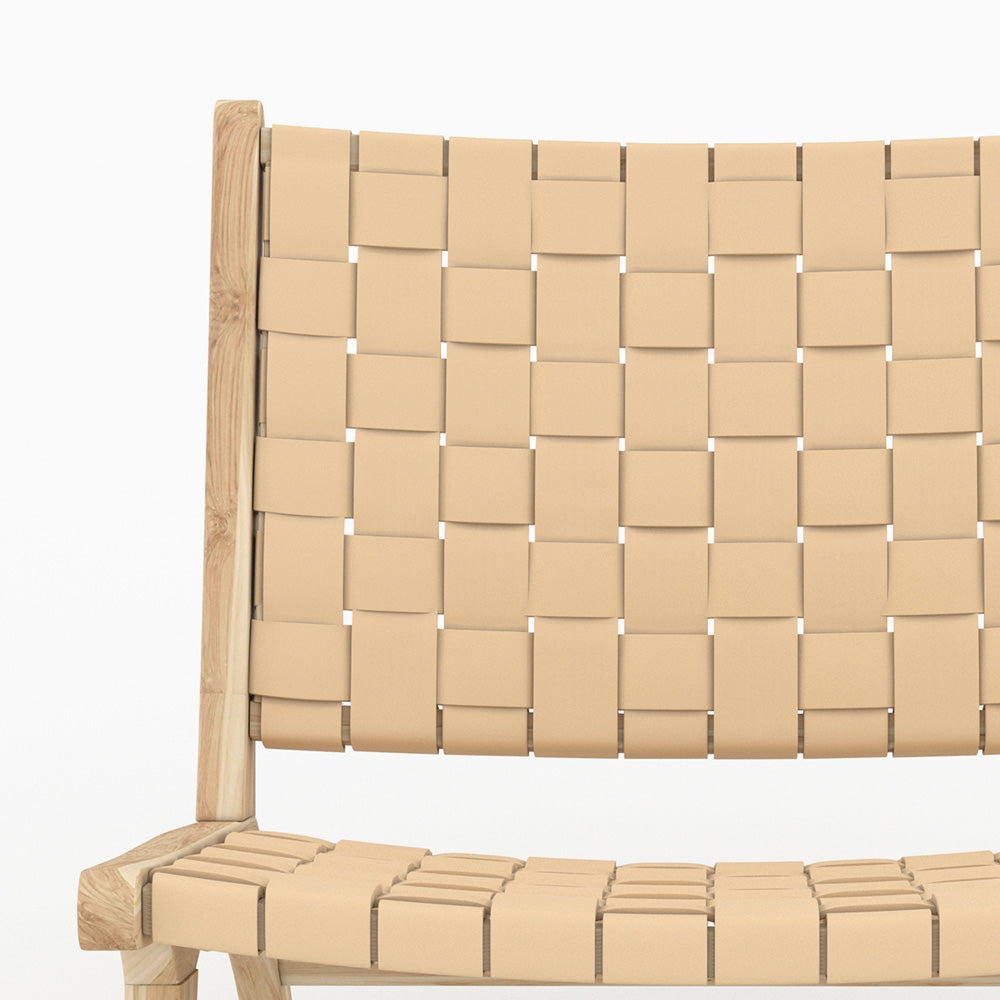 poltrona stile chaise longue beige cuoio intrecciato