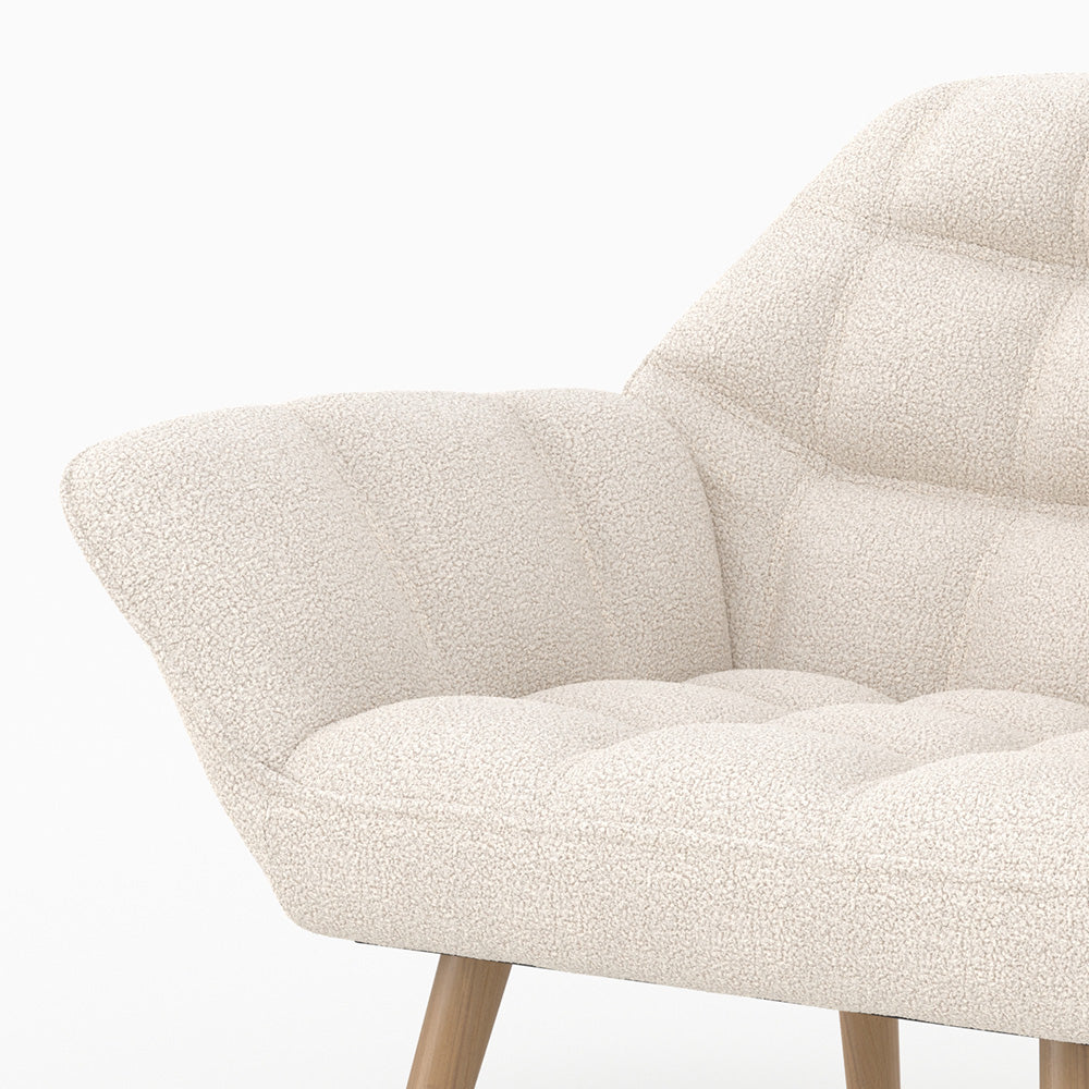 poltrona in tessuto bianco boucle simba rdv deco_1