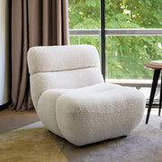 Fauteuil Teddy en tissu bouclé blanc