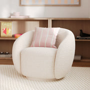fauteuil tissu bouclette blanc confort rdv deco