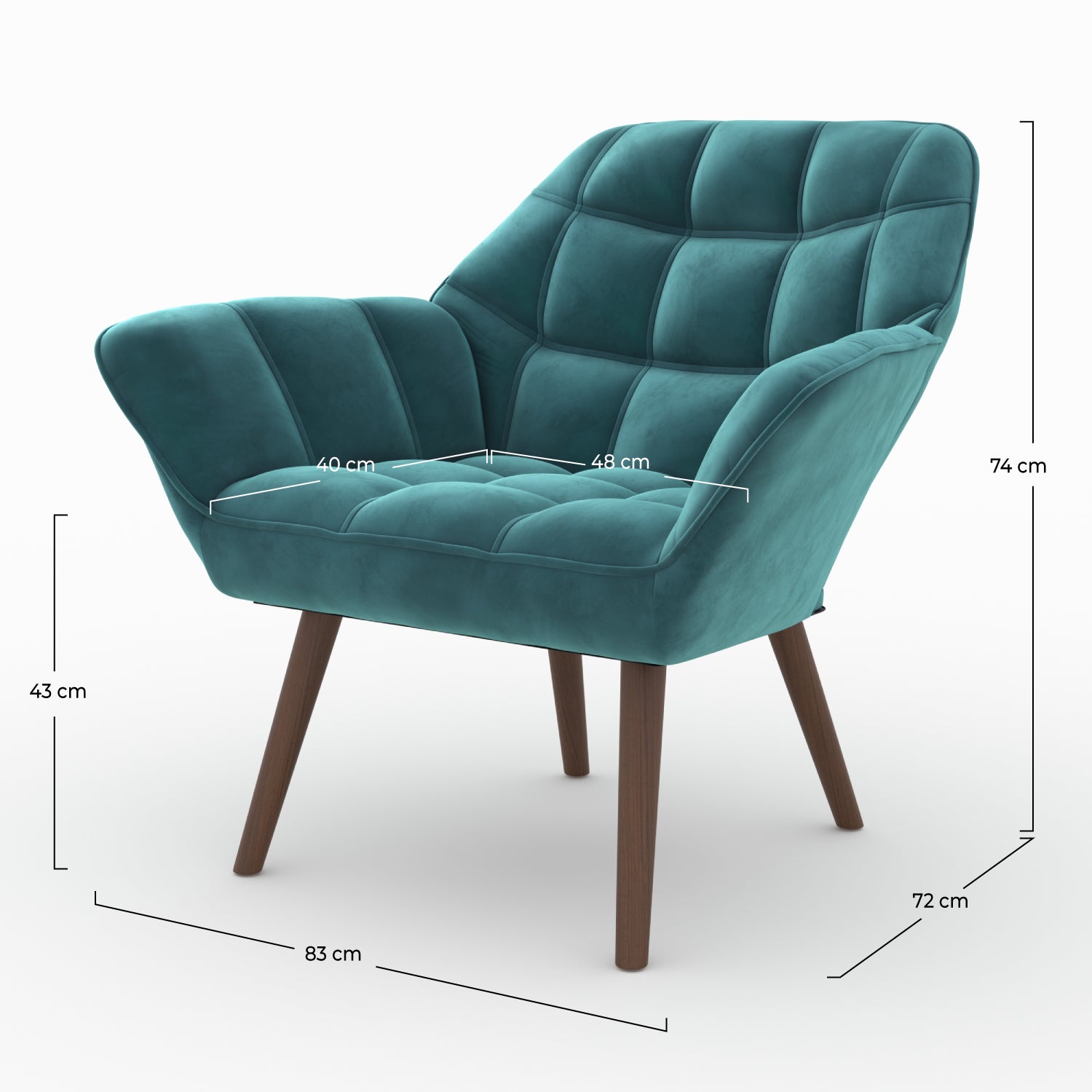 poltrona in velluto blu petrolio rendez vous deco
