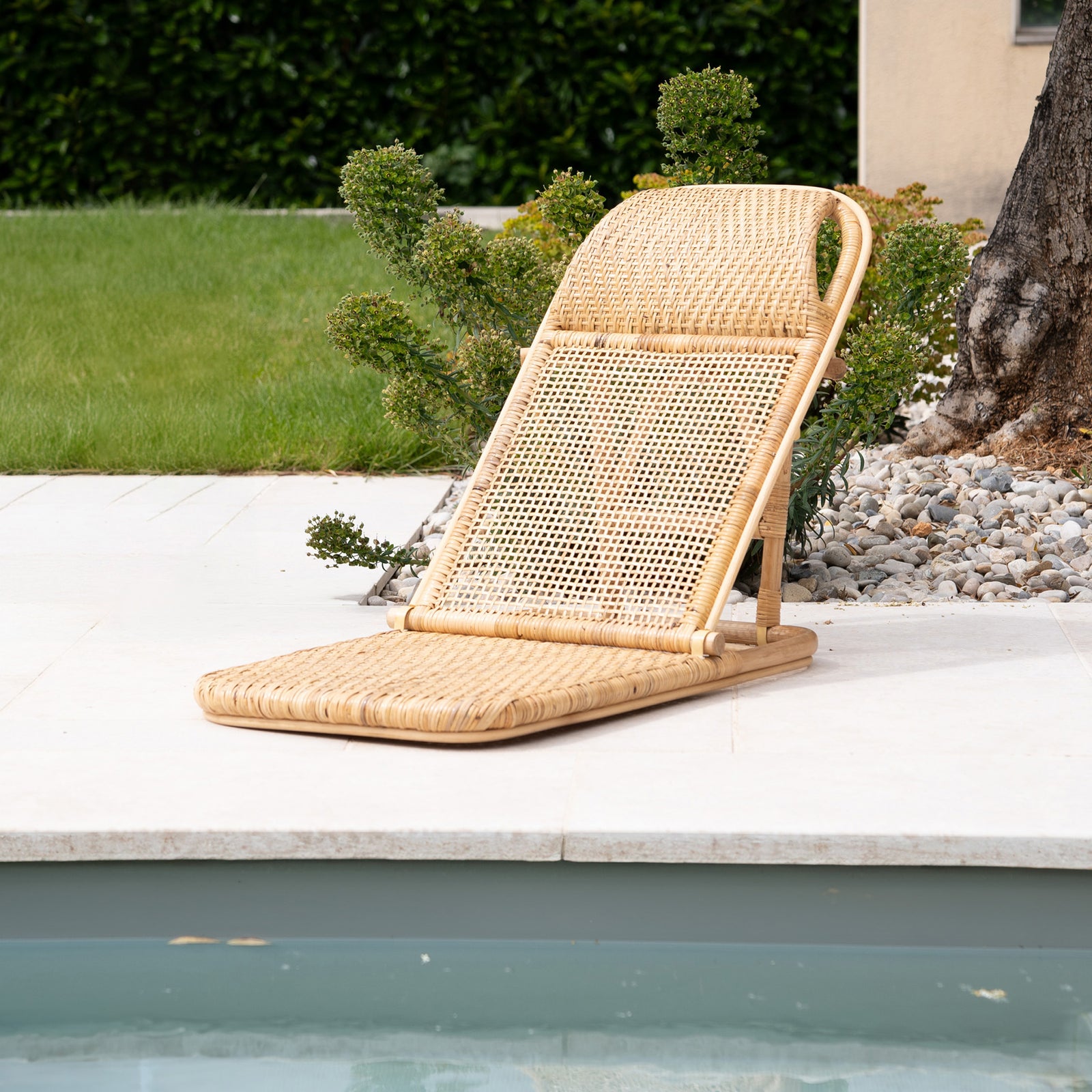 favignana chaise de plage en rotin pliante