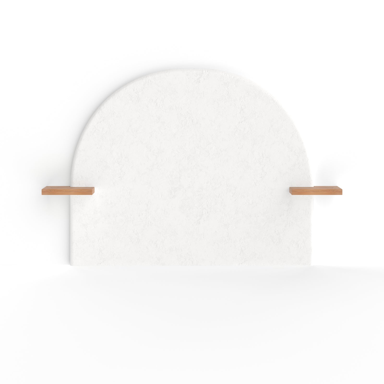 Fira tête lit plâtre blanc ivoire bois acacia niche grecque vue face