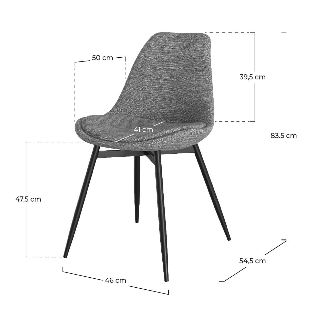 flippi sedia in tessuto grigio scuro Cina set di 2
