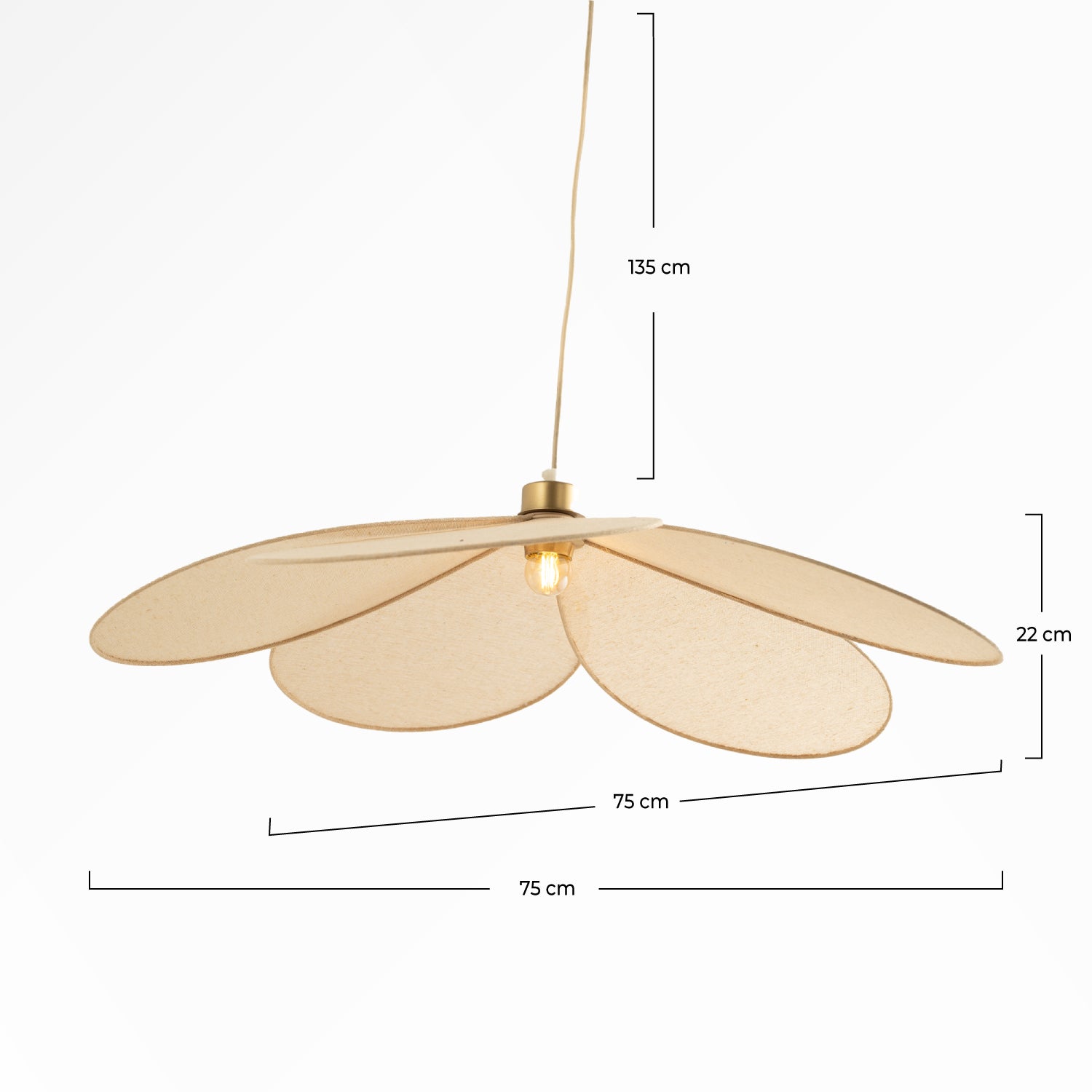 sospensione in tessuto beige flora d 75 cm