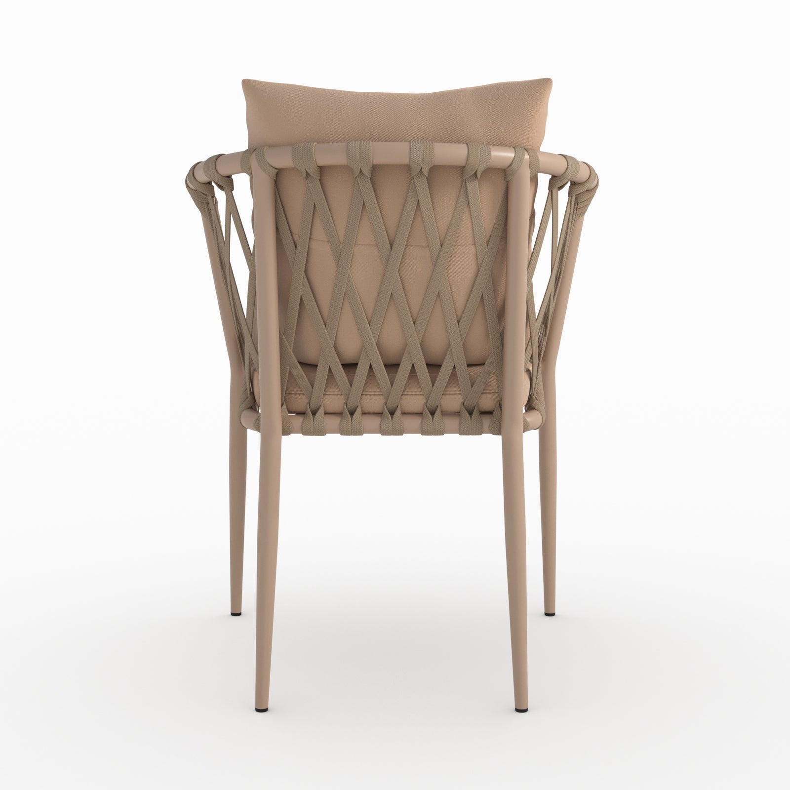 Focus lot de 2 chaises de jardin dulcy en métal et tissu taupe