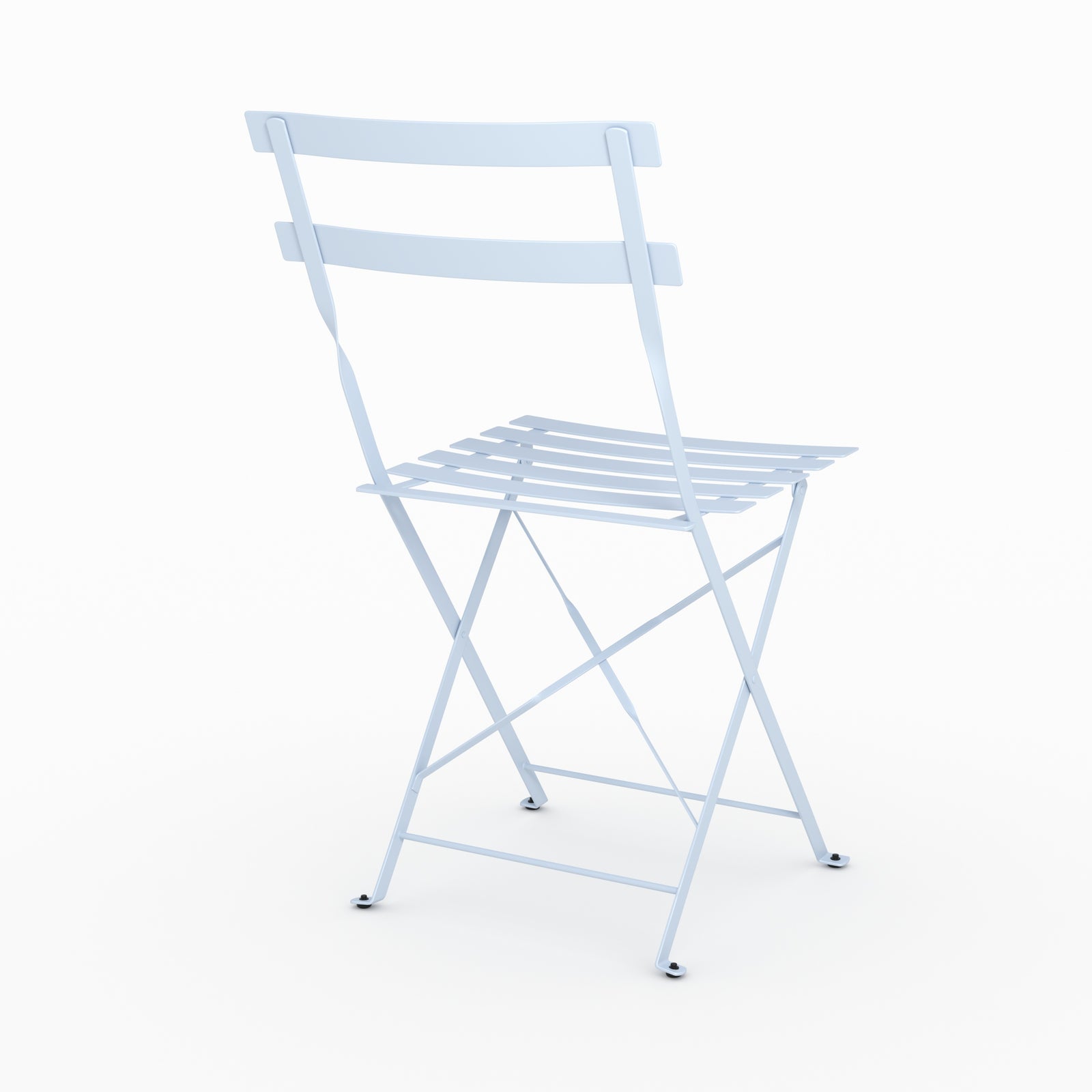 Focus lot de 2 chaises de jardin Kayla en métal bleu pastel pliantes