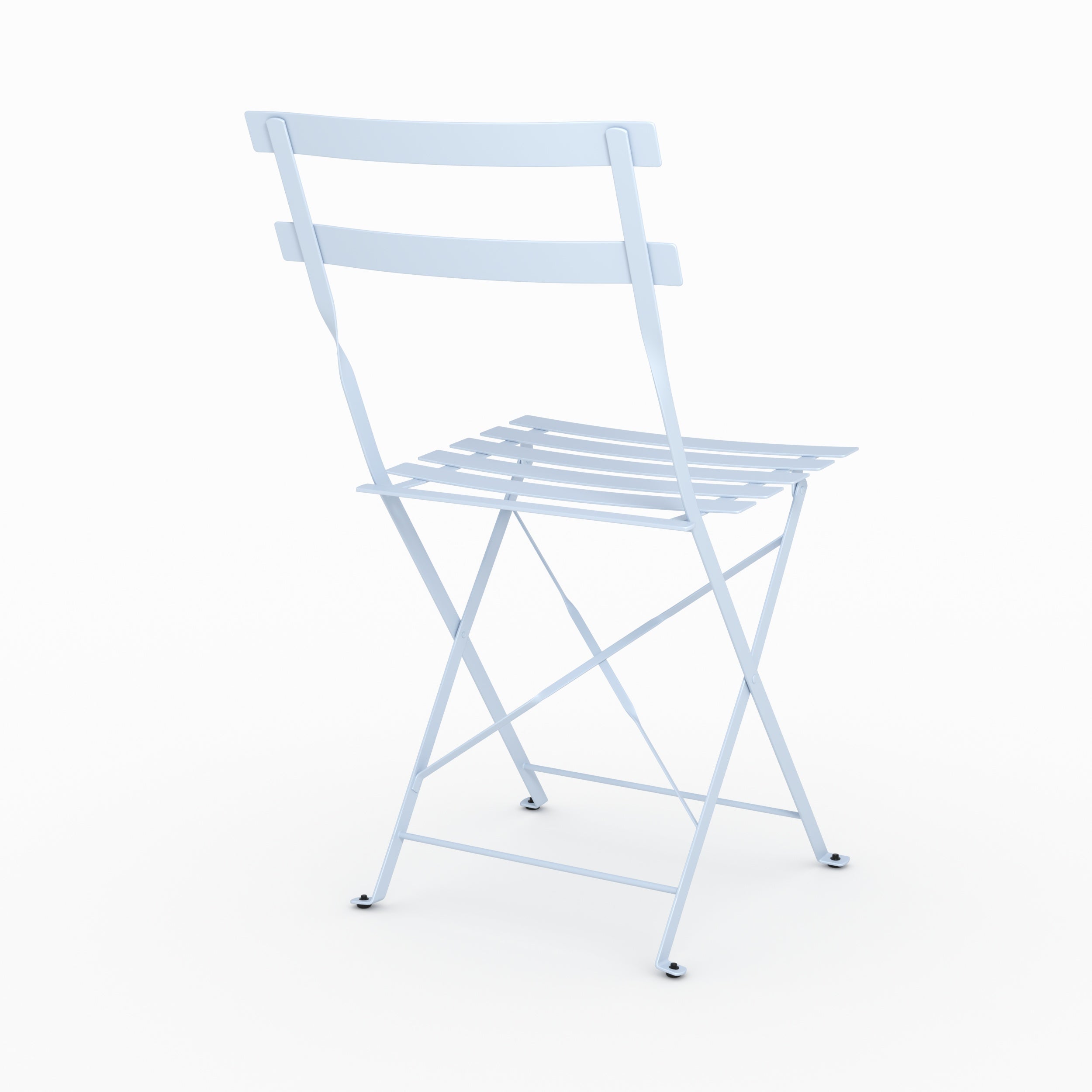 Focus lot de 2 chaises de jardin Kayla en métal bleu pastel pliantes