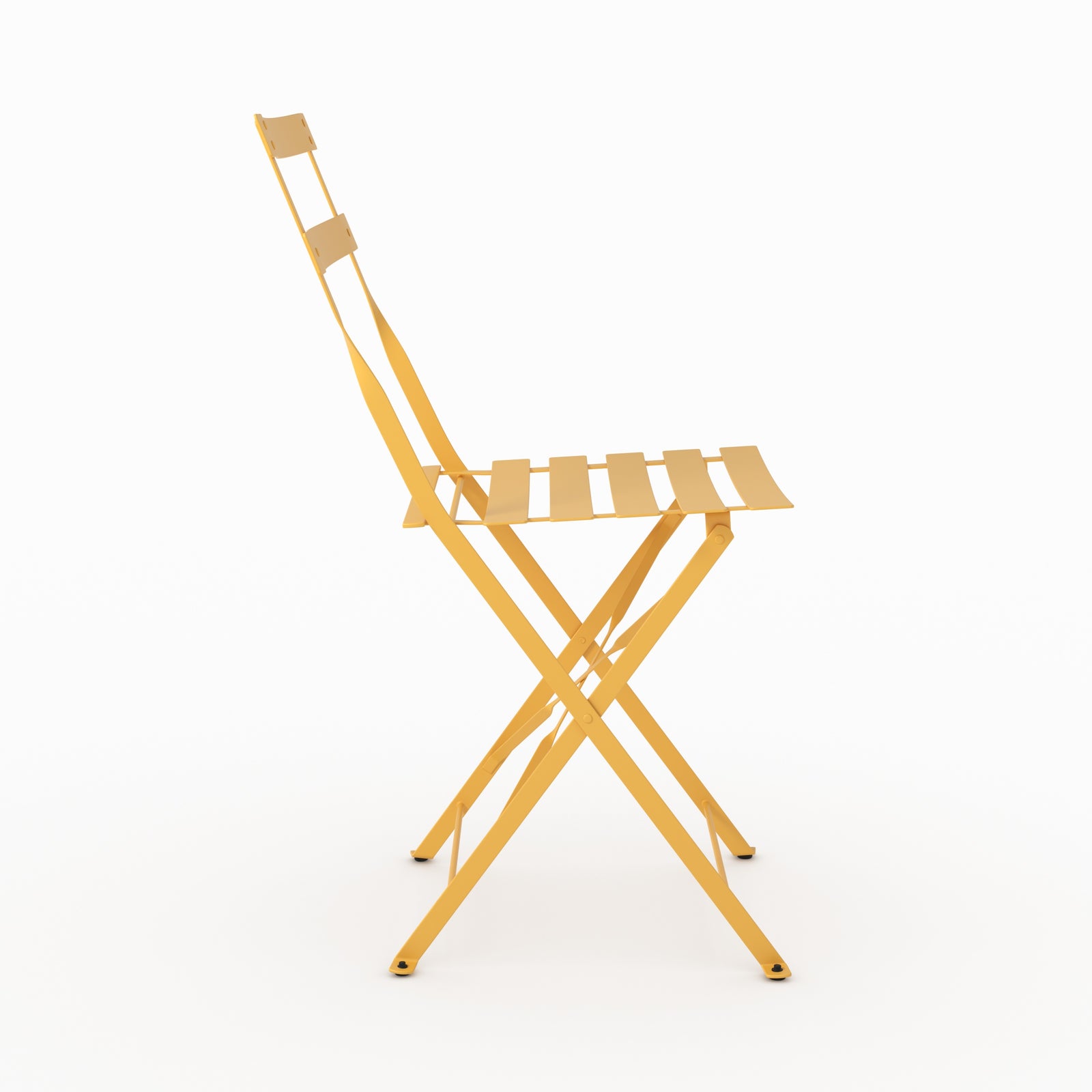 Focus lot de 2 chaises de jardin Kayla en métal jaune beurre pliantes