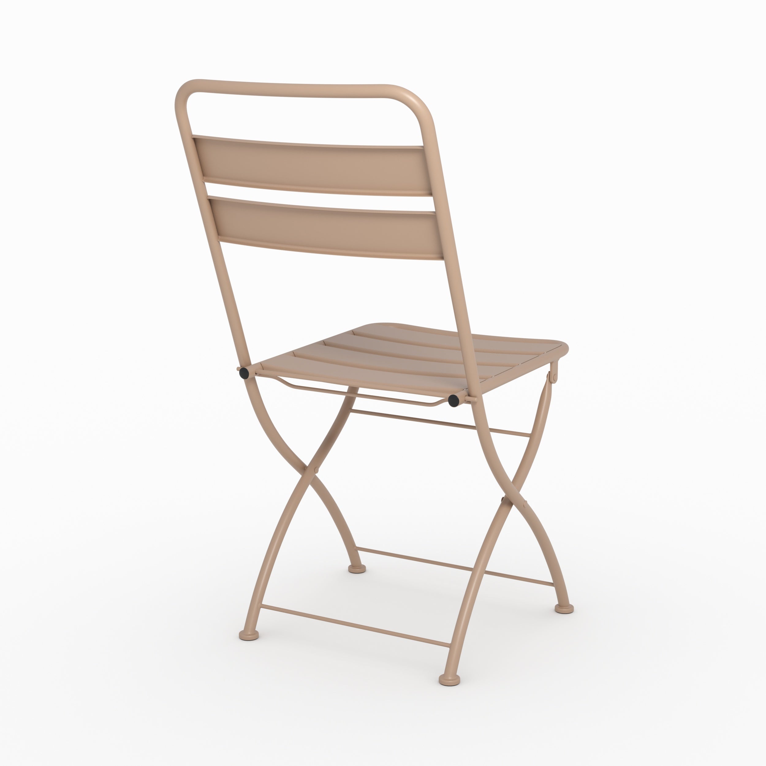 Focus lot de 2 chaises de jardin Yumi en métal taupe pliantes