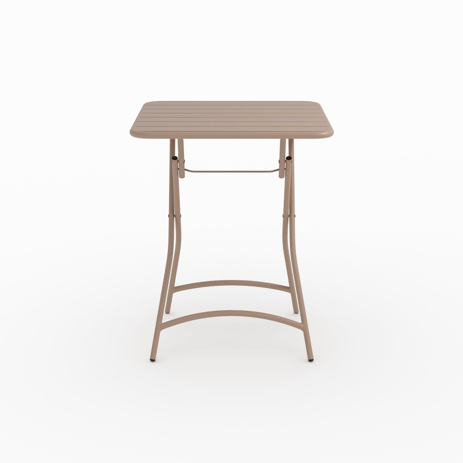 Focus table de jardin Yumi pliante en métal taupe 2 personnes
