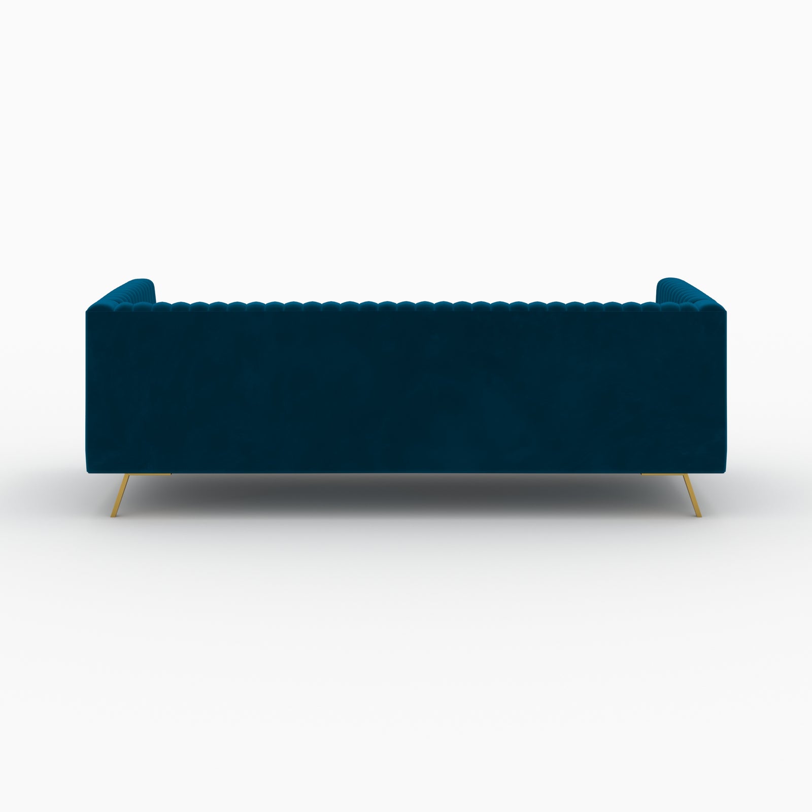 gatsby canape en velours bleu et pieds dores 5 personnes