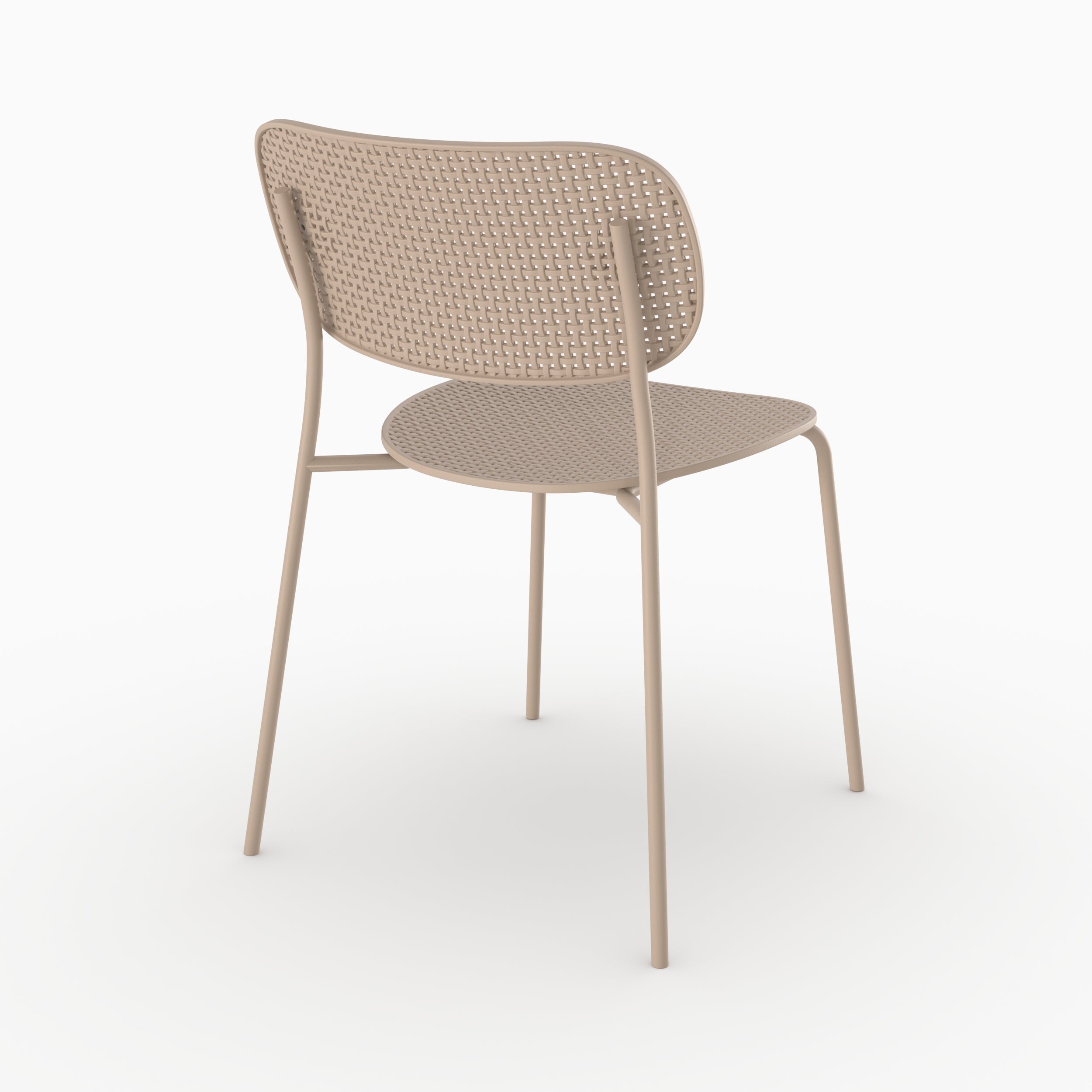 Gea chaise extérieur plastique beige design empilable vue de face