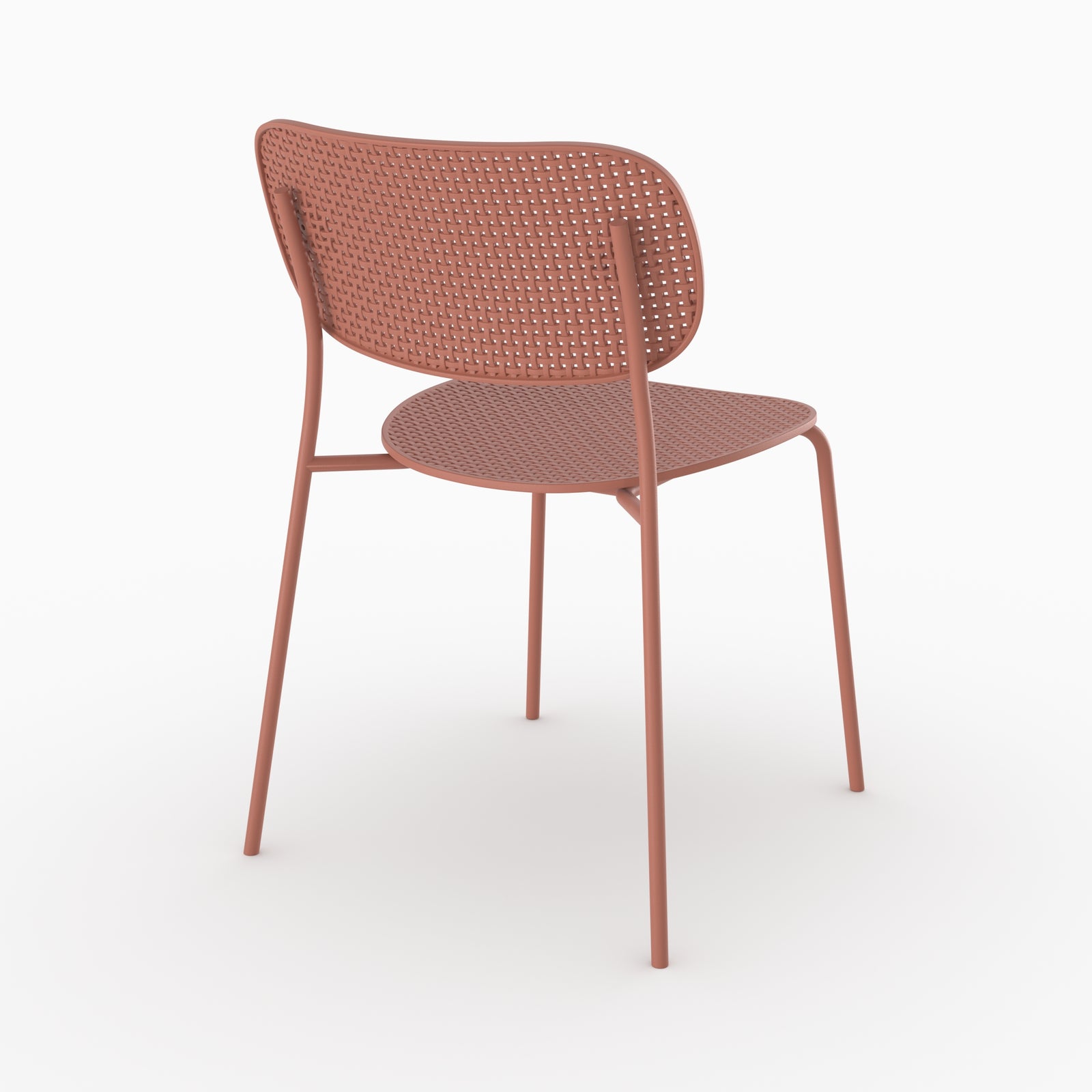 Gea chaise extérieur plastique terracotta design empilable vue de face