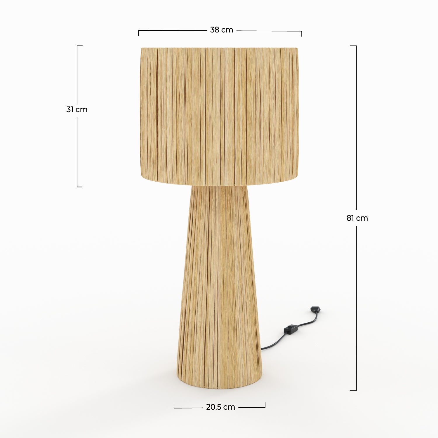 grande lampada decorativa solea naturale foglia di palma