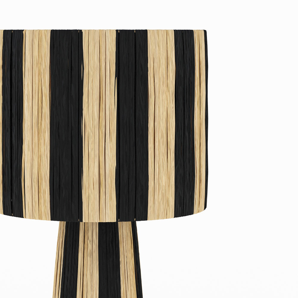 grande lampada a strisce foglia di palma nera e beige solea