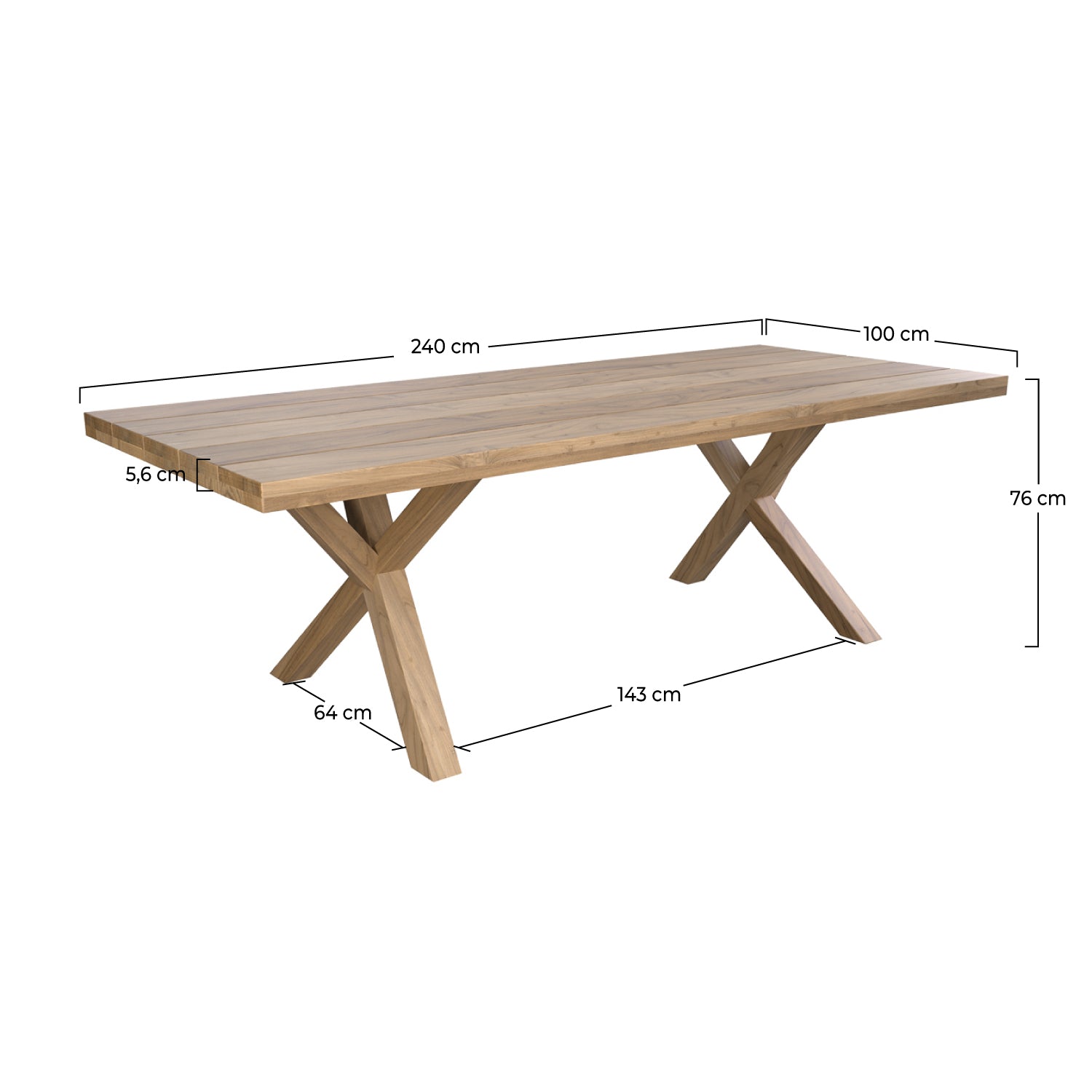 Grande table de jardin Soraya bois 10 places