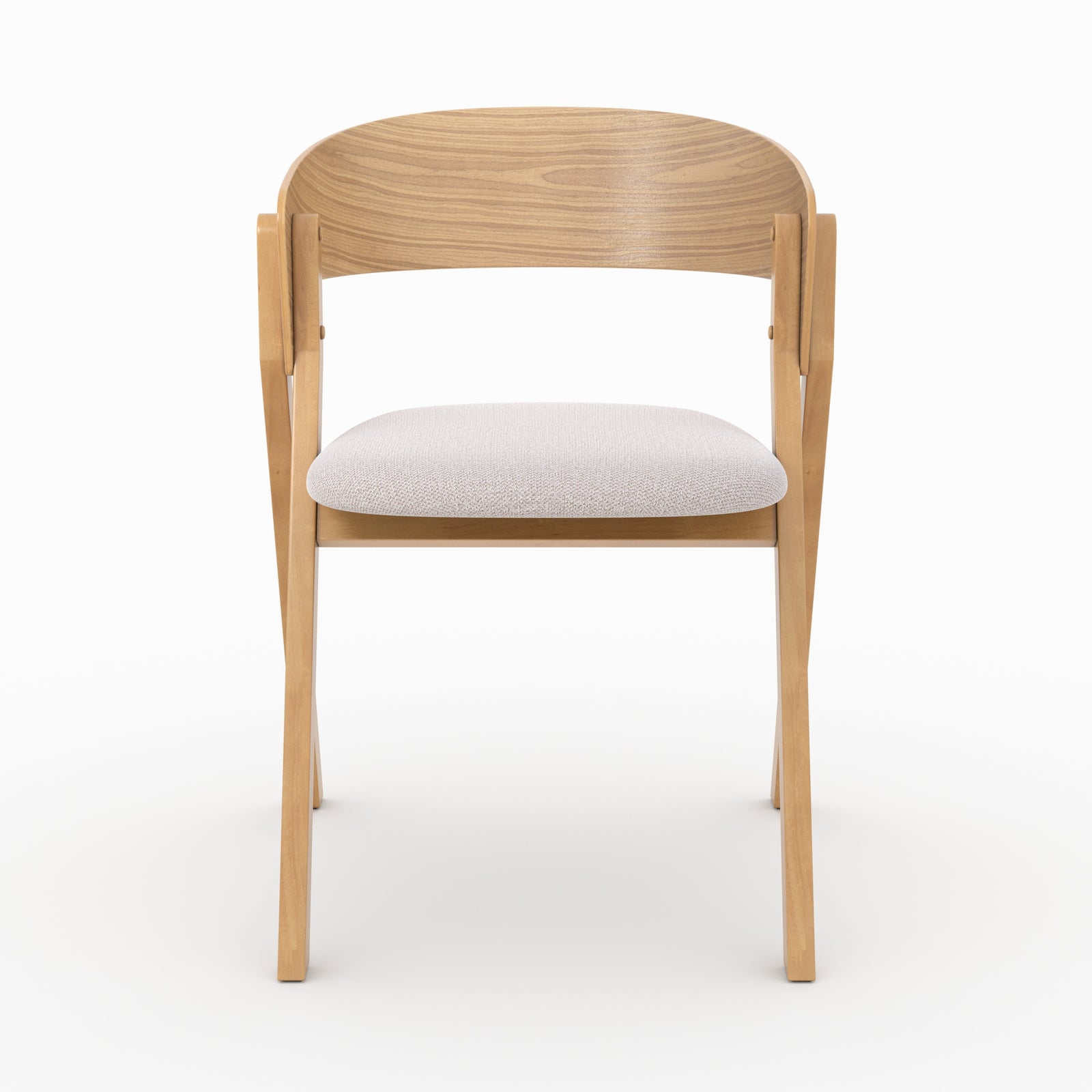 heloise sedia in legno di hevea e tessuto beige