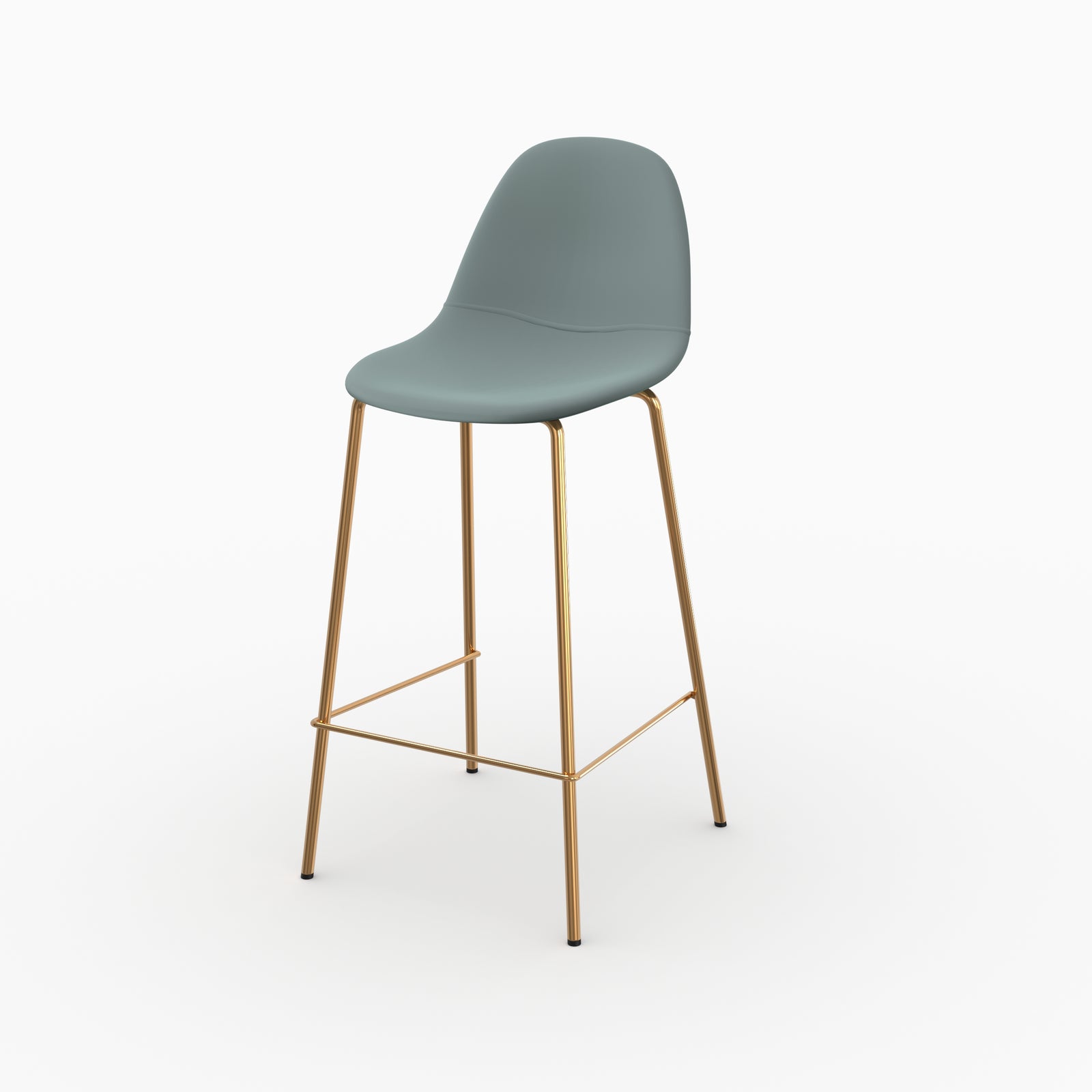 Henrik chaise verte 65cm cuir synthétique lot 2 ilot central