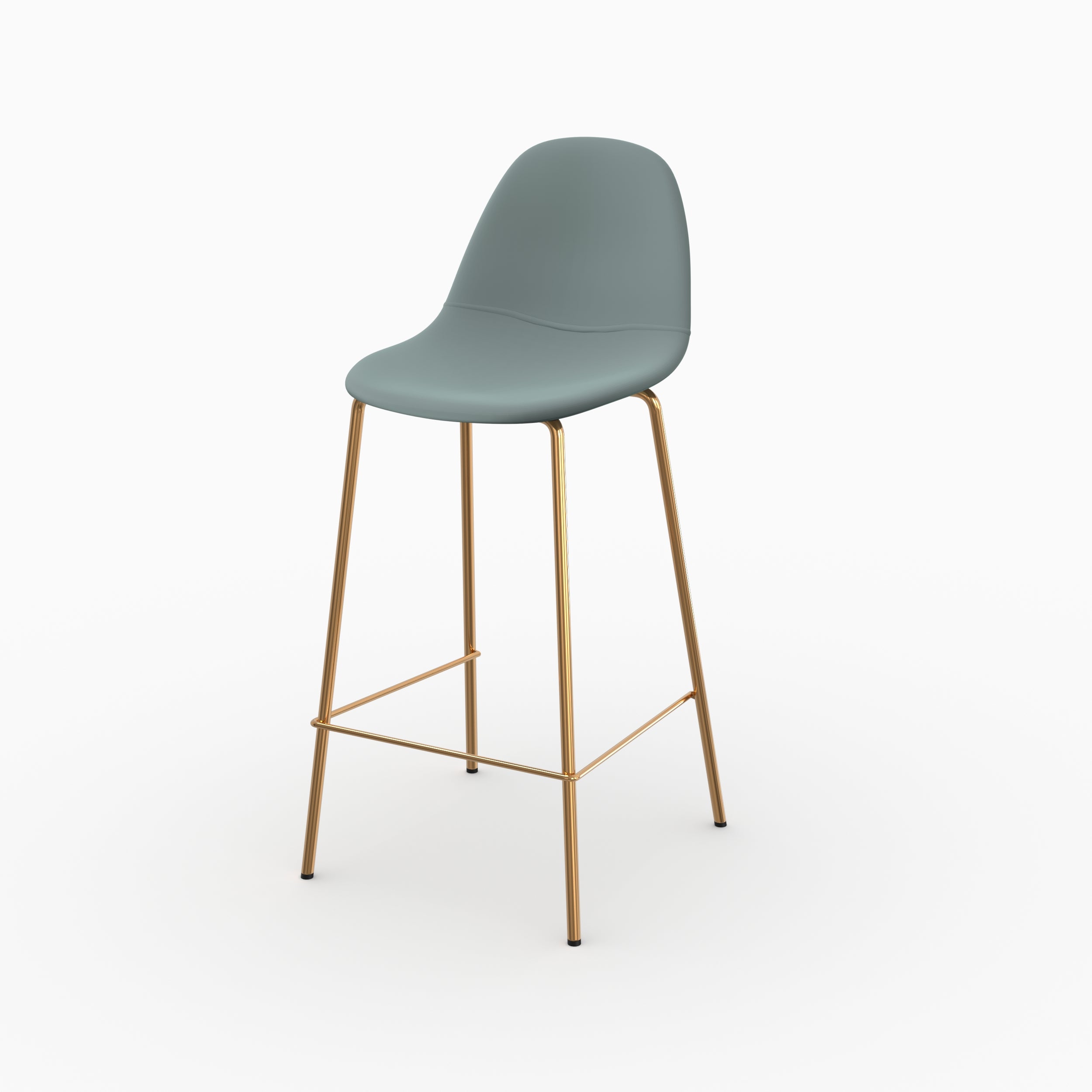 Henrik chaise verte 65cm cuir synthétique lot 2 ilot central