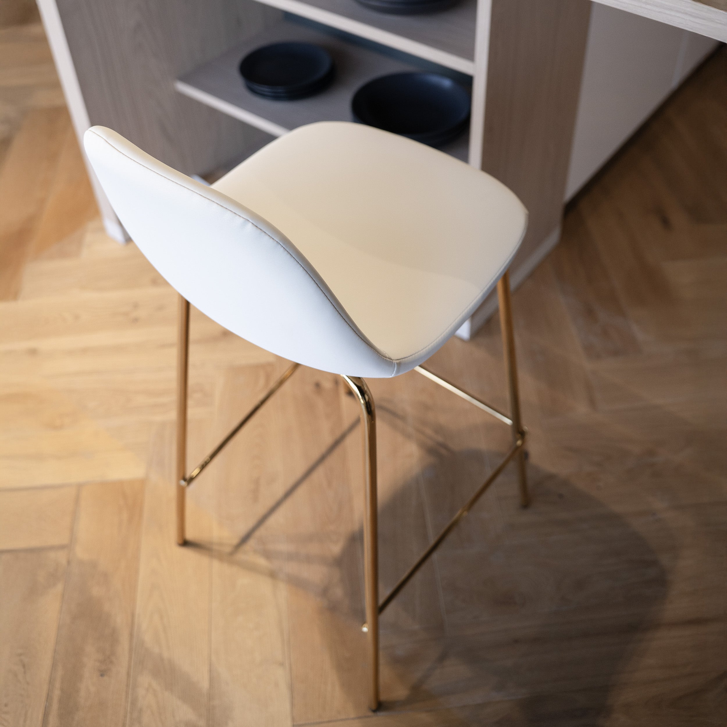 Henrik chaises de bar blanches et doré