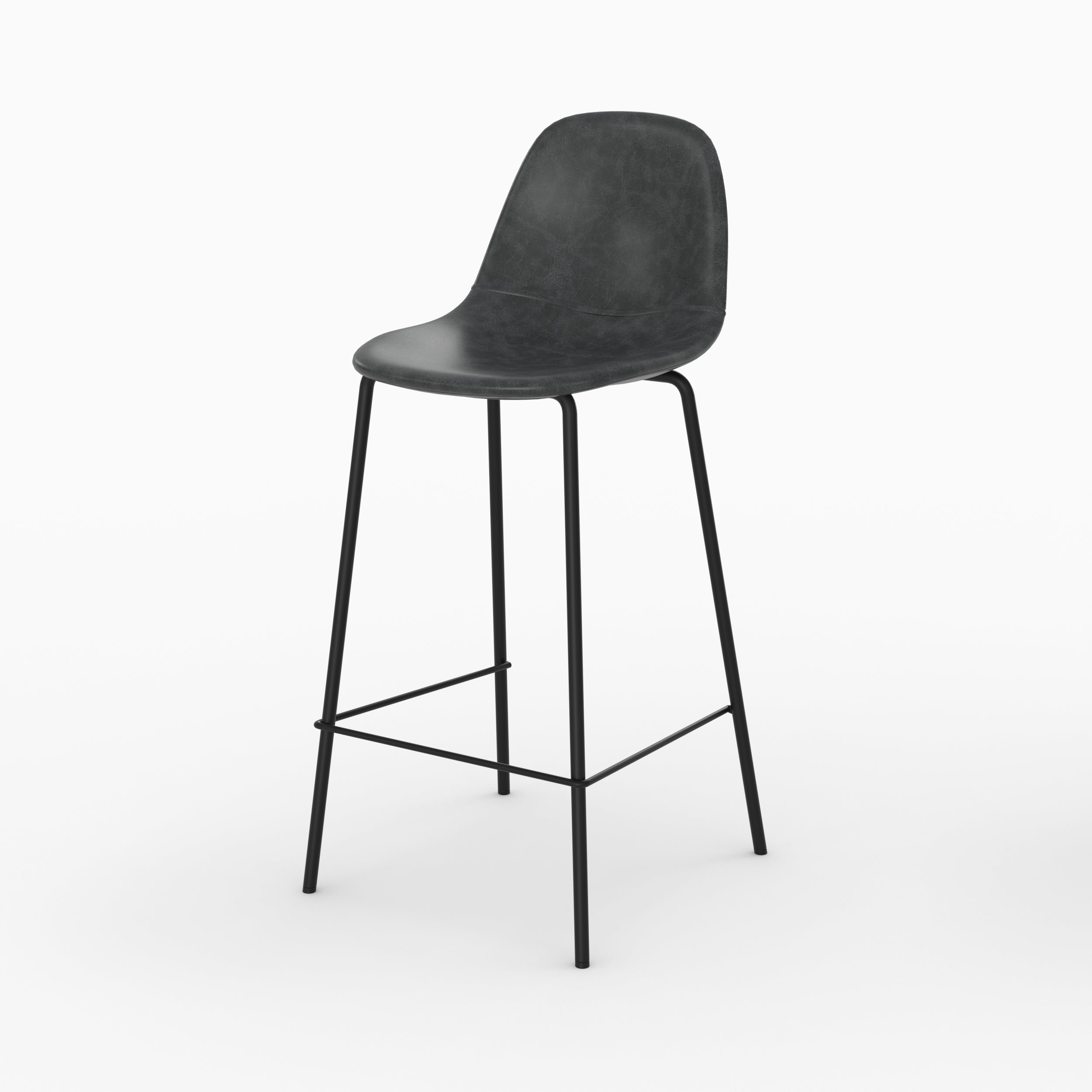 henrik pack 4 chaises pour ilot central marron et gris noir