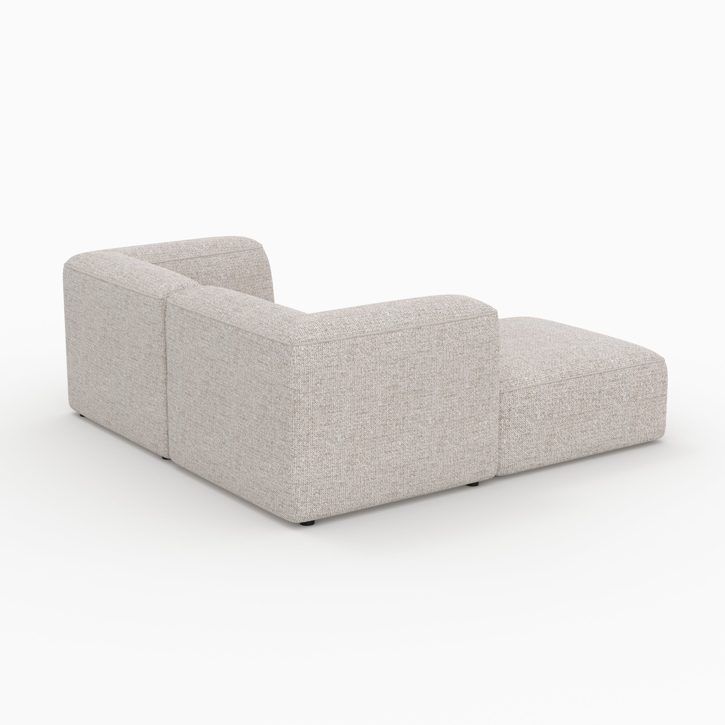 Hestia canapé beige tissu modulable avec pouf