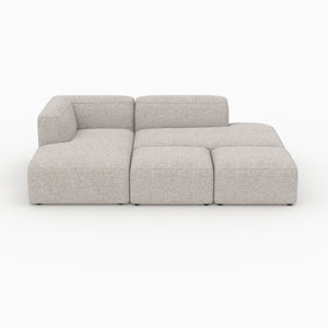 Hestia modulable canapé 4 places beige angle gauche poufs