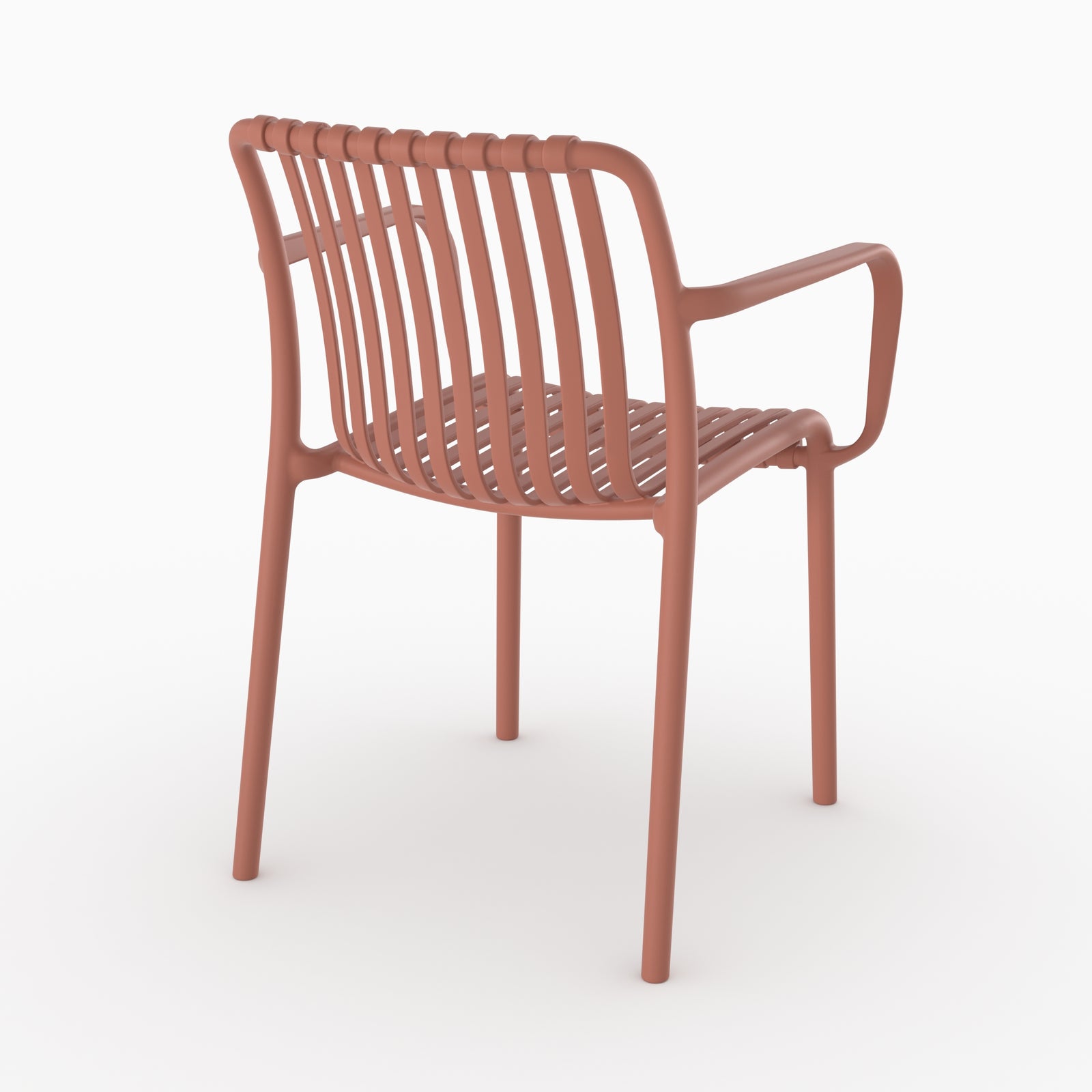 Ivy chaise jardin empilable terracotta vue arrière