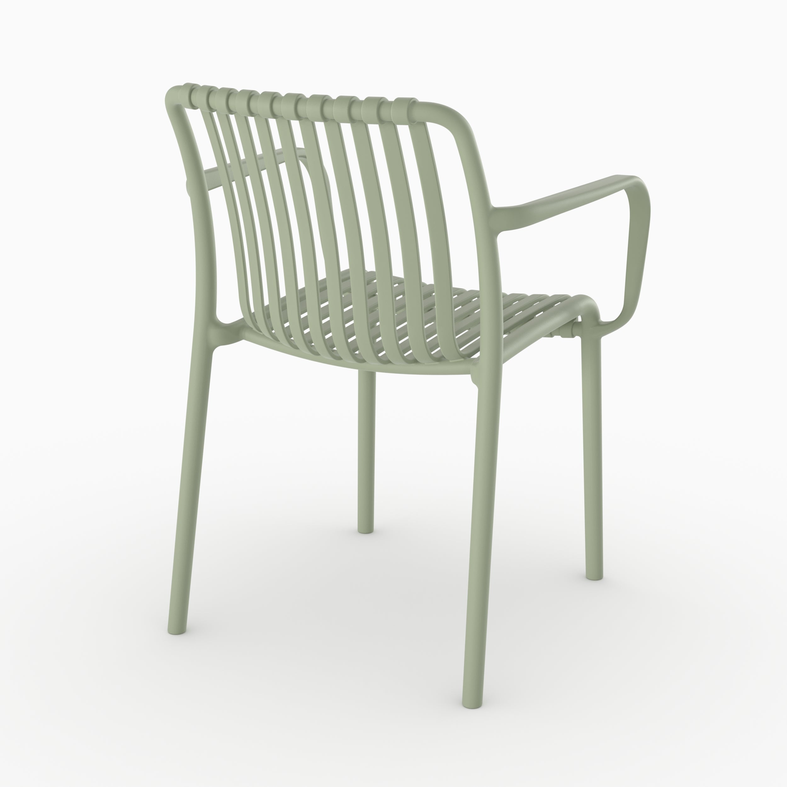 Ivy chaise jardin empilable vert pastel vue arrière