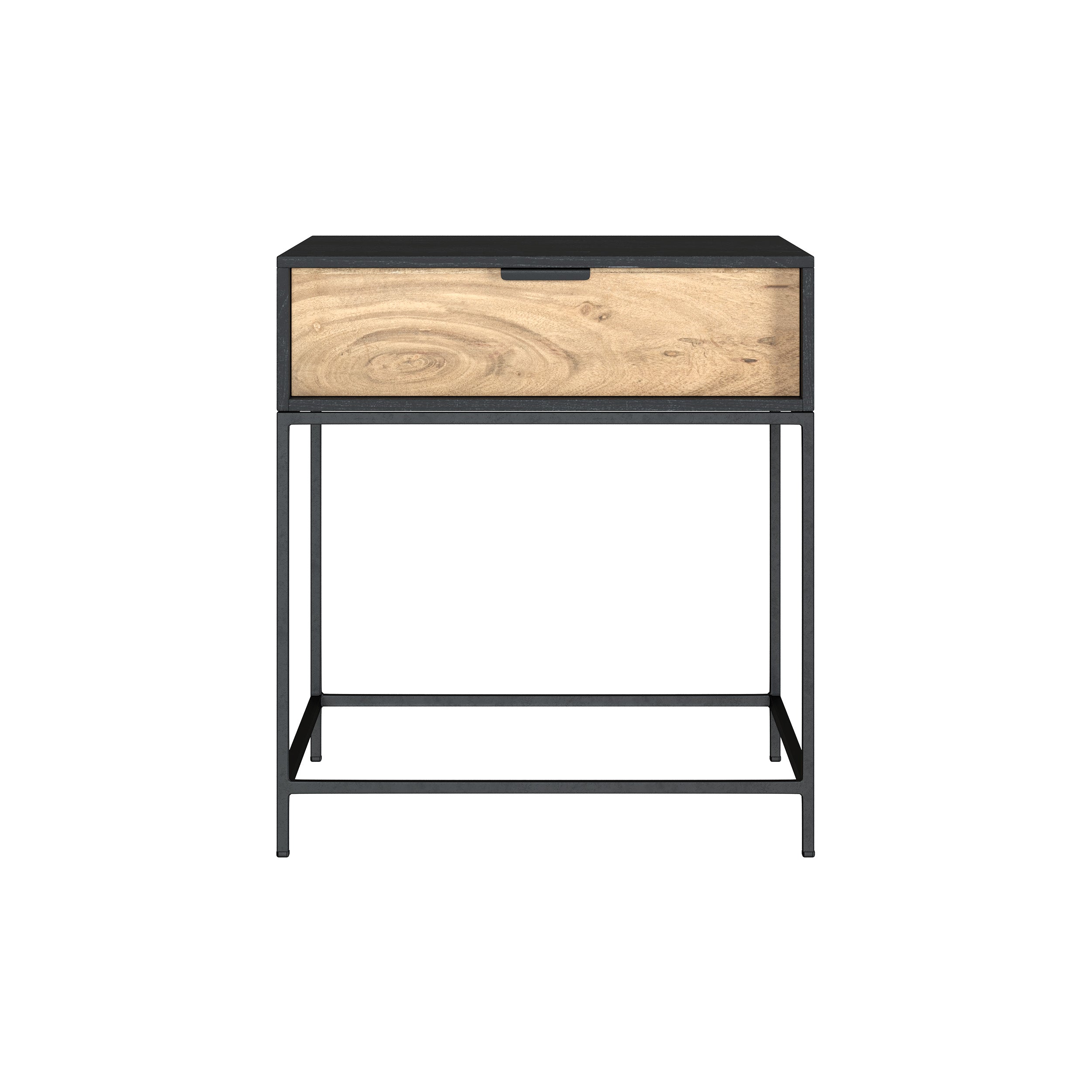 jakson table de chevet acacia metal noir